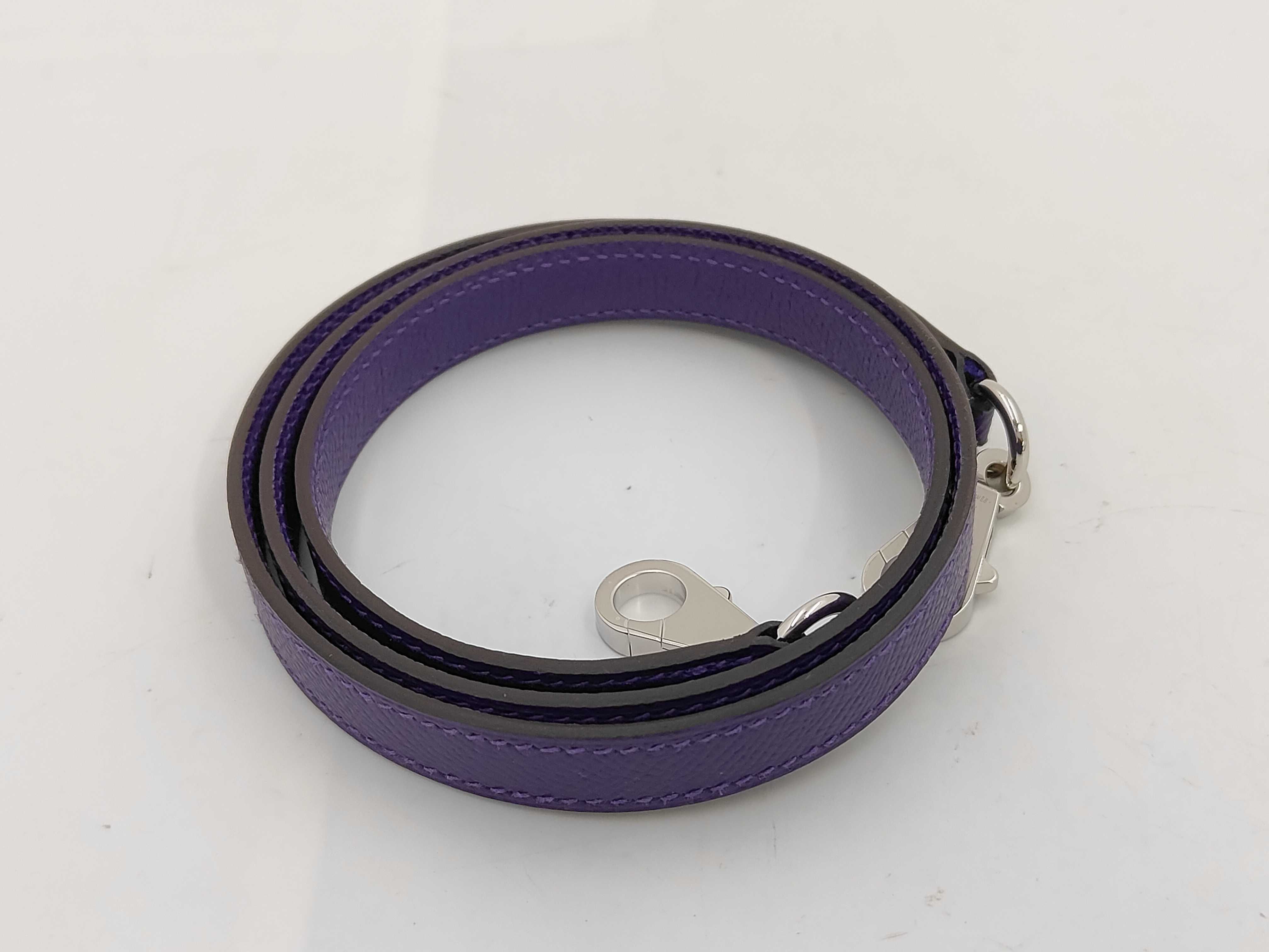 Kelly 25 Togo Purple SV G Stamp with Seal Shoulder Bag — view 14