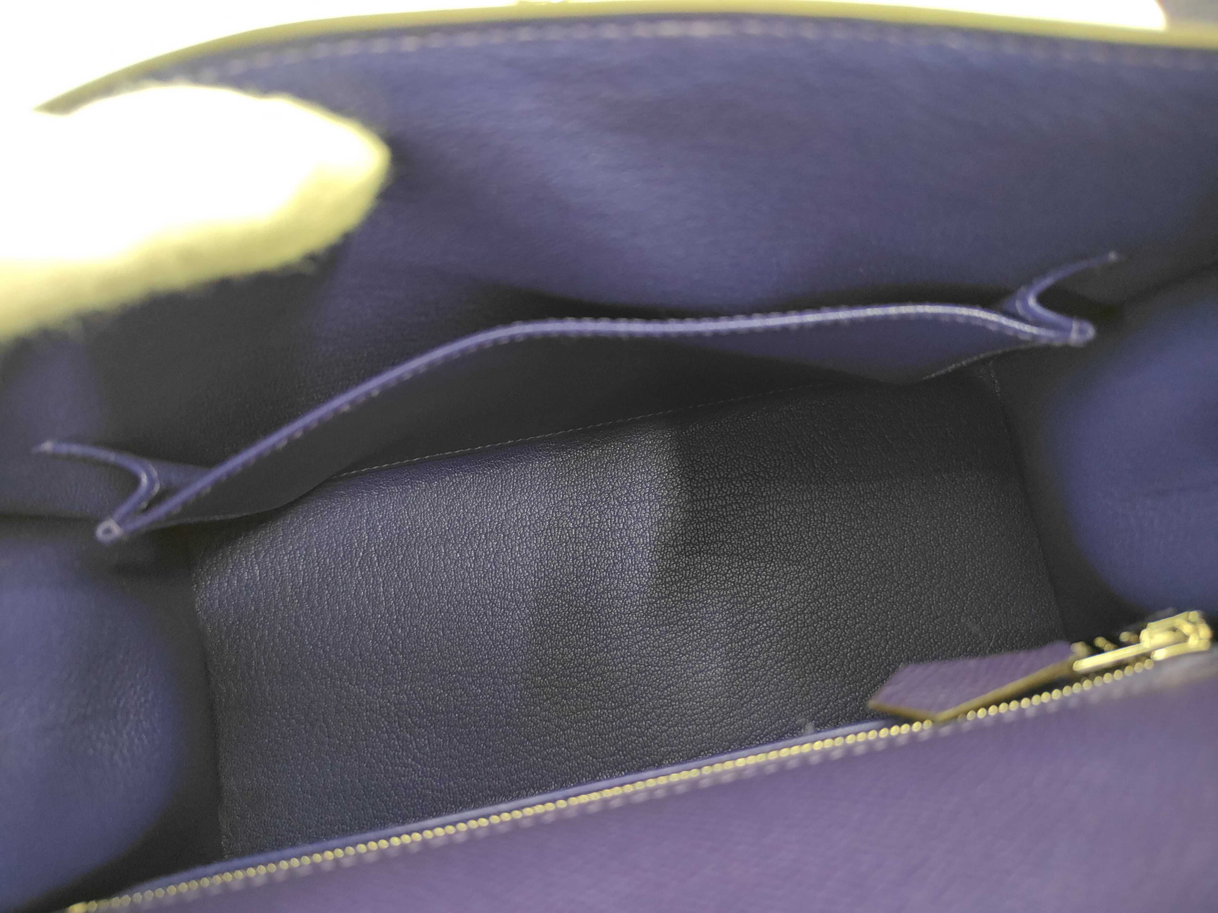 Kelly 25 Togo Purple SV G Stamp with Seal Shoulder Bag — view 8