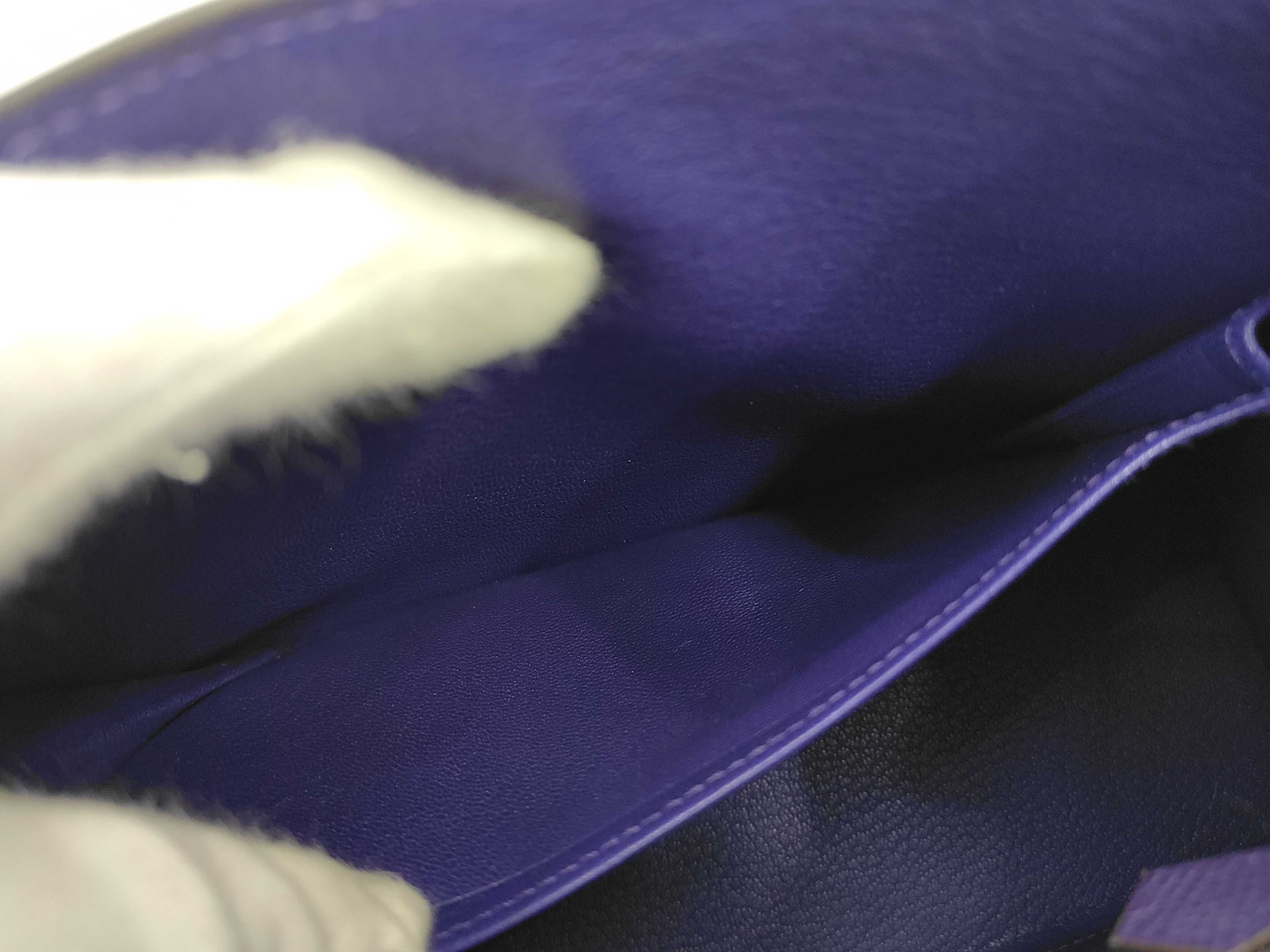 Kelly 25 Togo Purple SV G Stamp with Seal Shoulder Bag — view 9