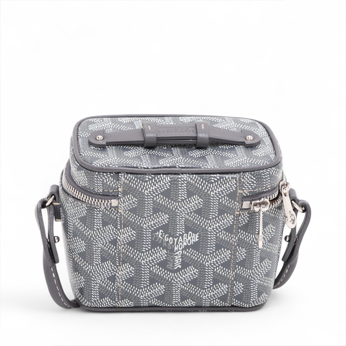 Muse Nano Vanity PVC x Leather 2-Way Vanity Bag, Gray — view 2