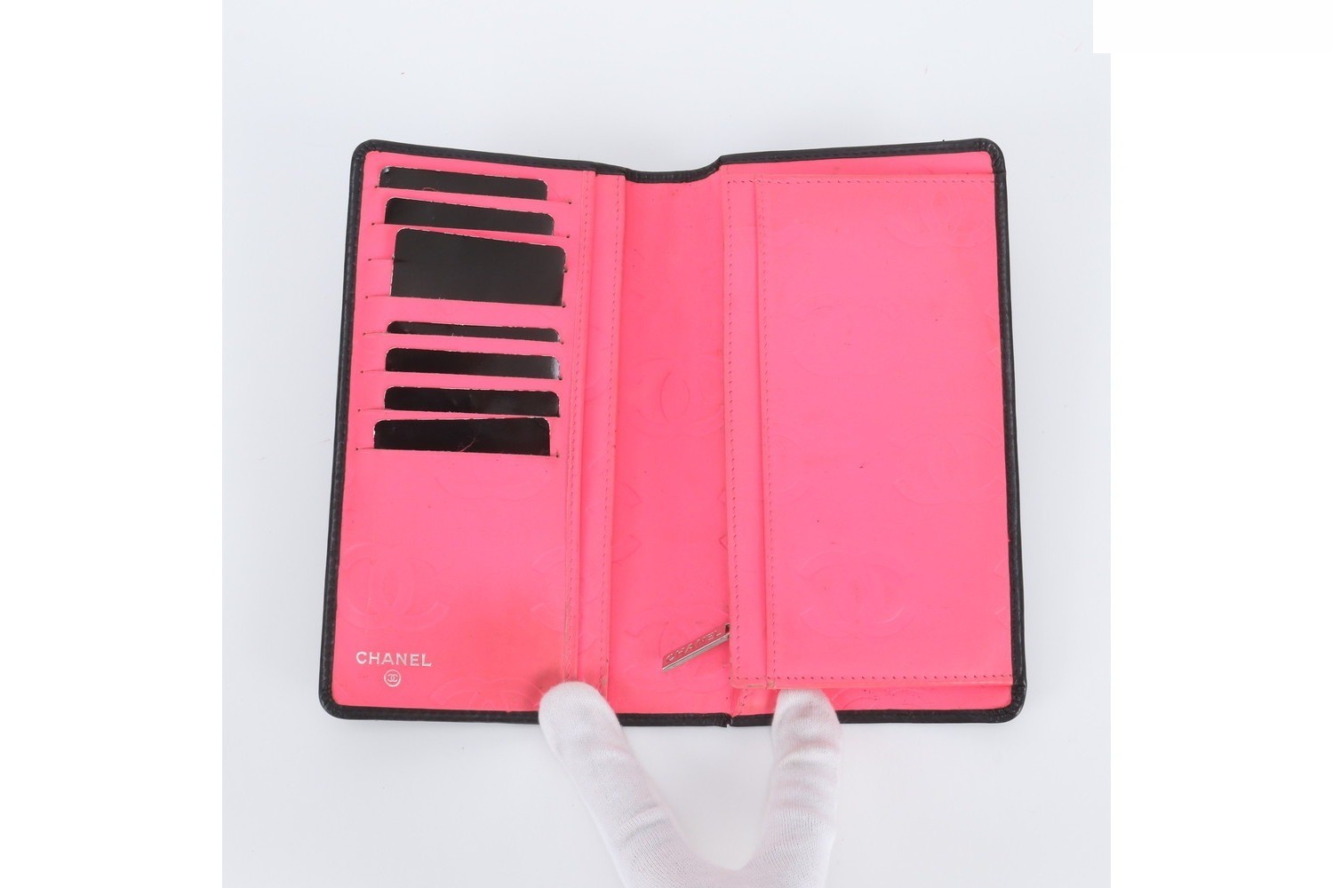 Cambon Line Leather Long Wallet with Guarantee and Serial Number Sticker — view 6