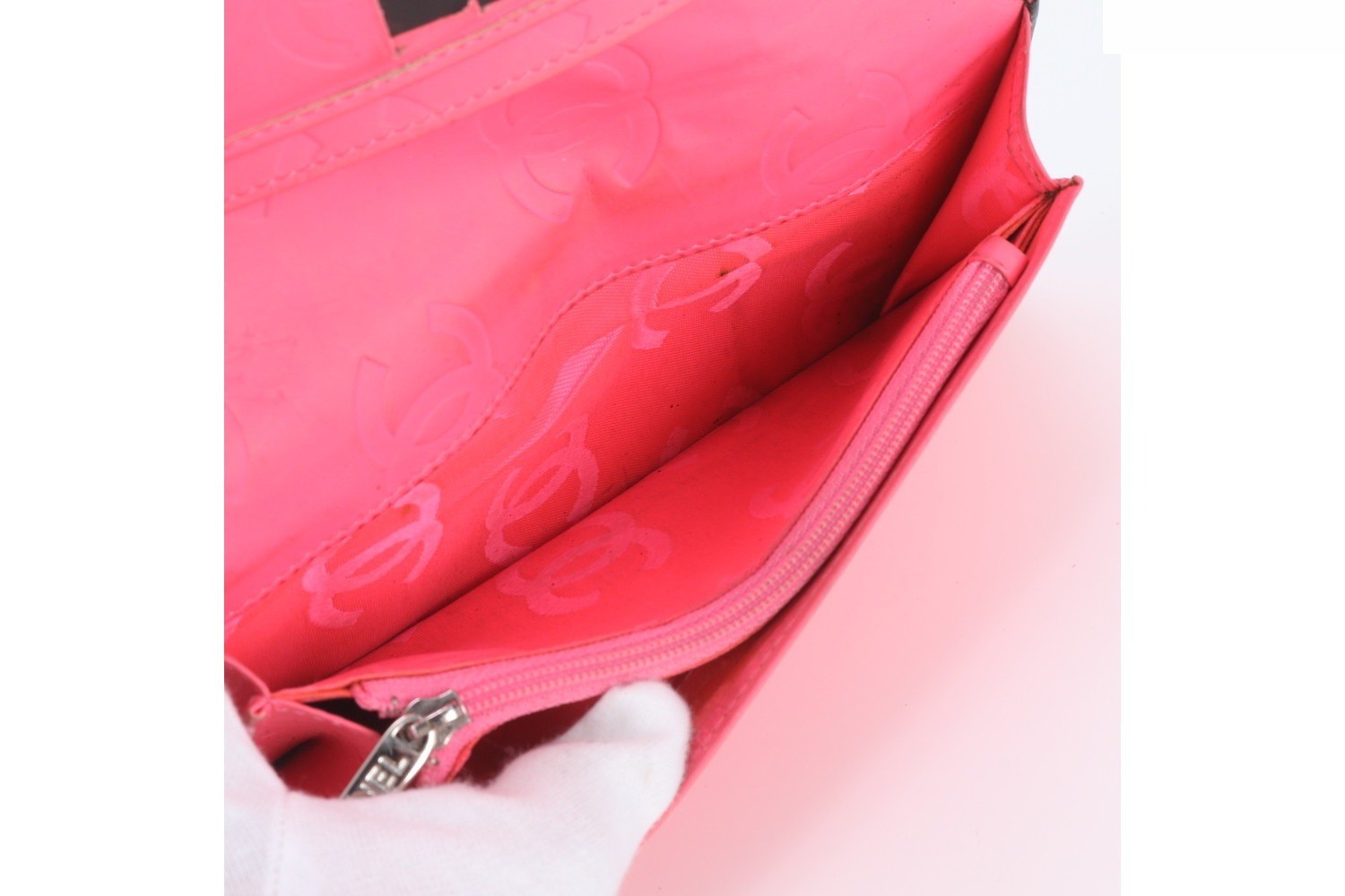 Cambon Line Leather Long Wallet with Guarantee and Serial Number Sticker — view 7
