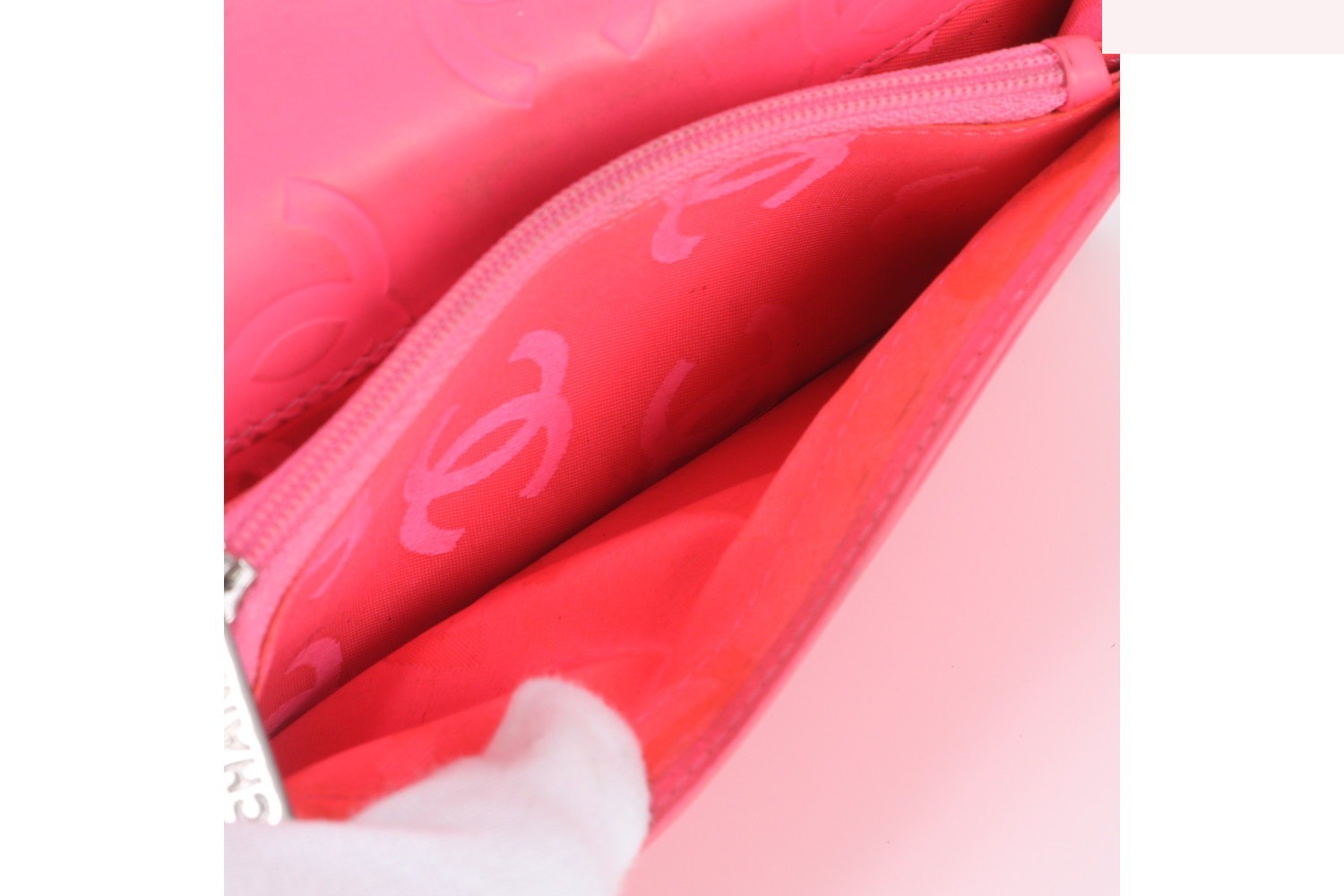 Cambon Line Leather Long Wallet with Guarantee and Serial Number Sticker — view 8