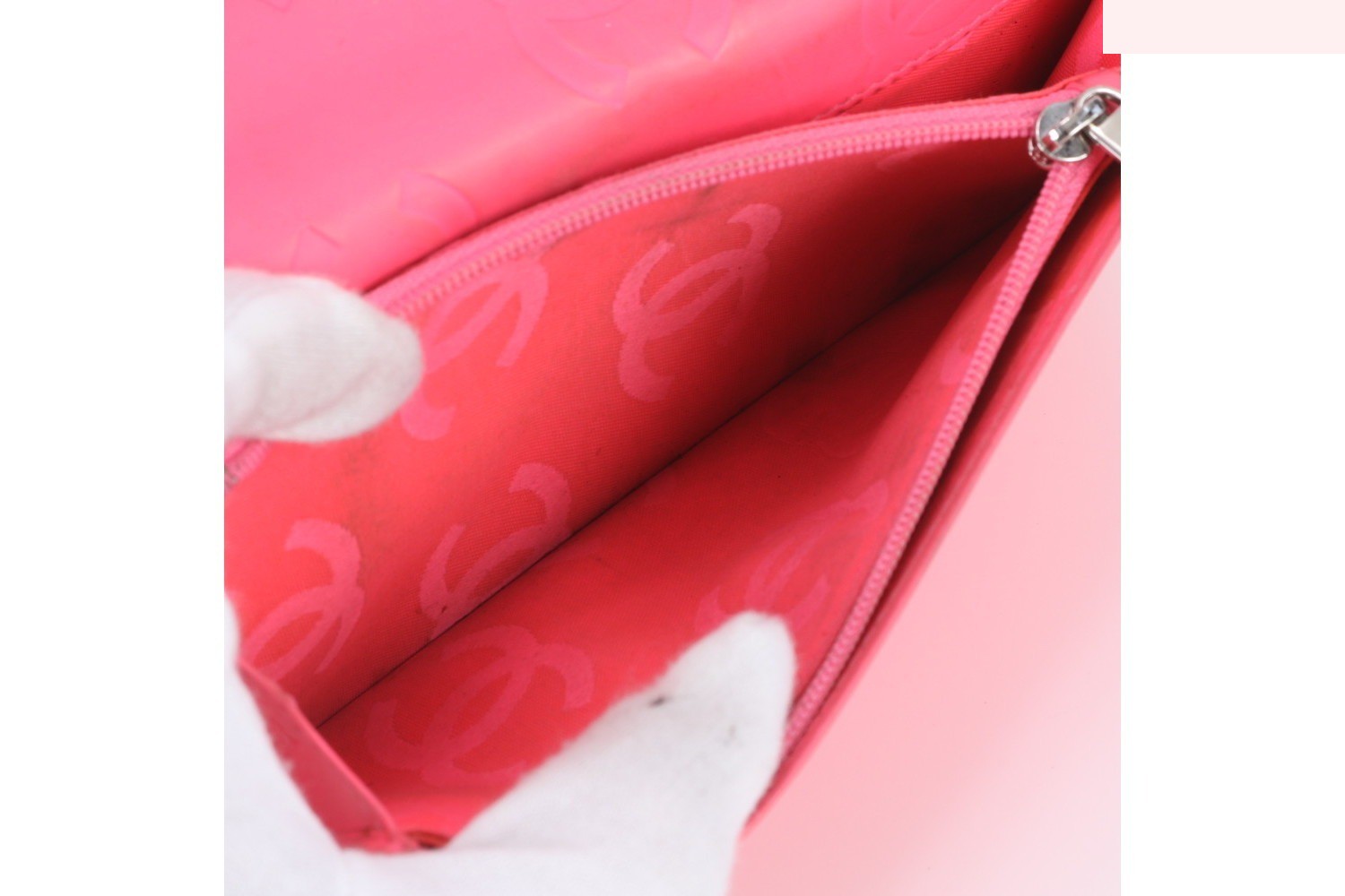 Cambon Line Leather Long Wallet with Guarantee and Serial Number Sticker — view 9