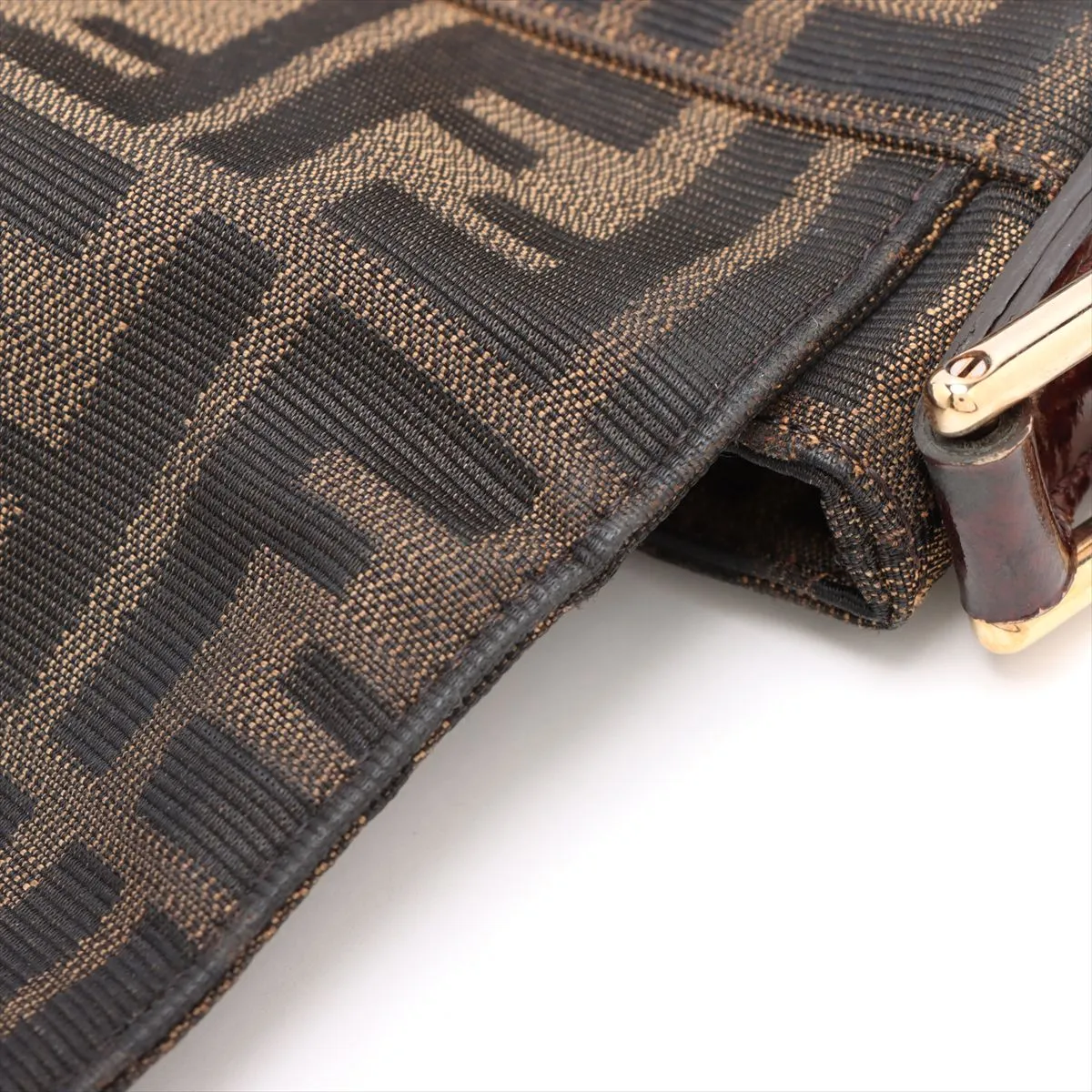 Zucca Canvas x Leather Shoulder Bag Brown 8BT163 — view 11