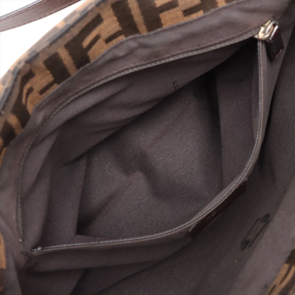 Zucca Canvas x Leather Shoulder Bag Brown 8BT163 — view 7