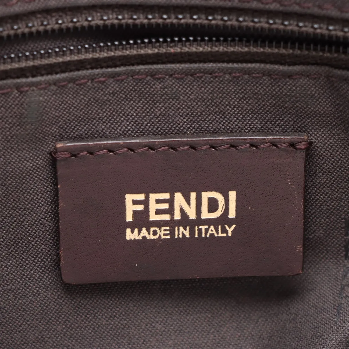 Zucca Canvas x Leather Shoulder Bag Brown 8BT163 — view 8