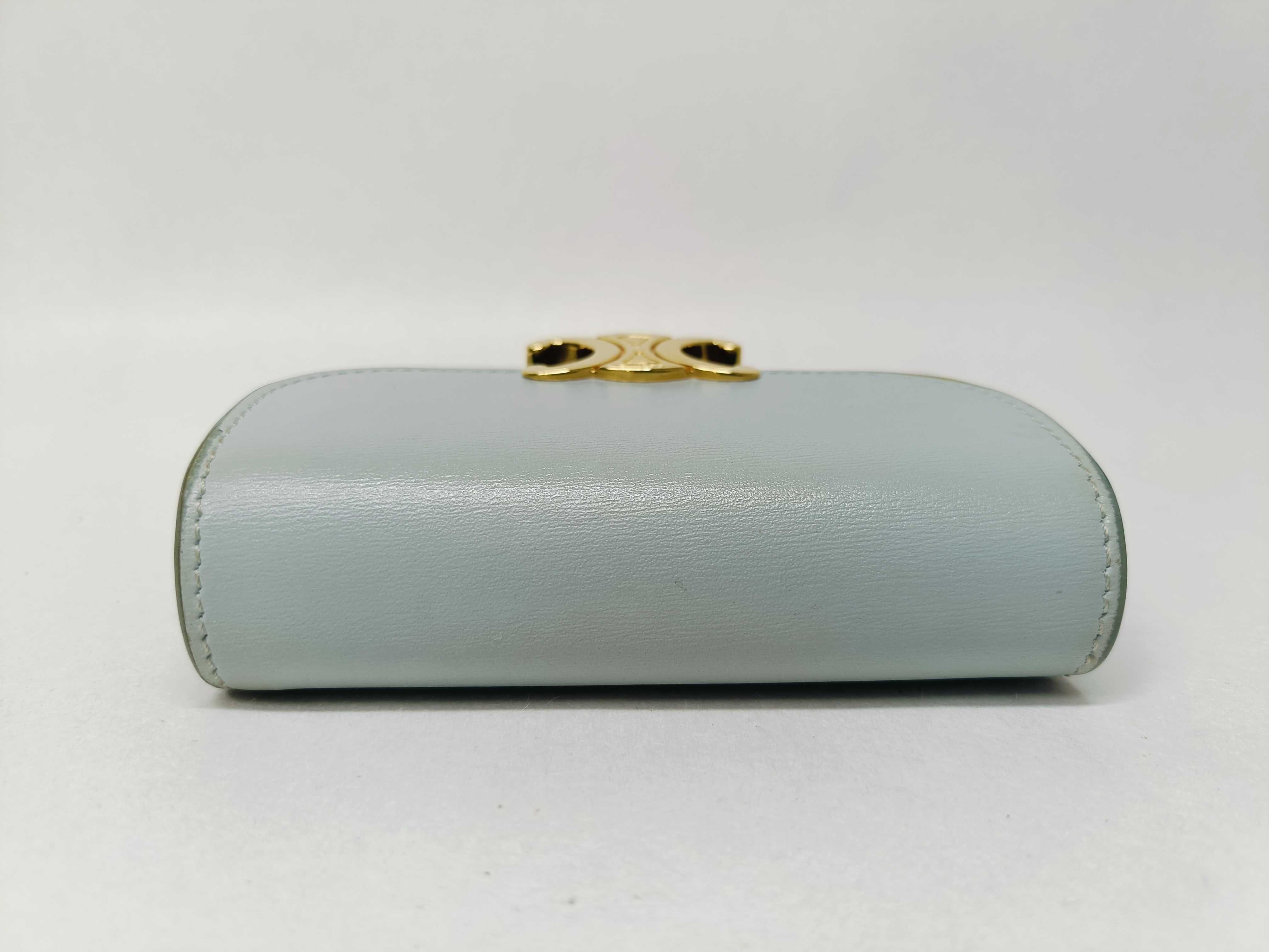 Triomphe Trifold Wallet, Light Blue — view 6