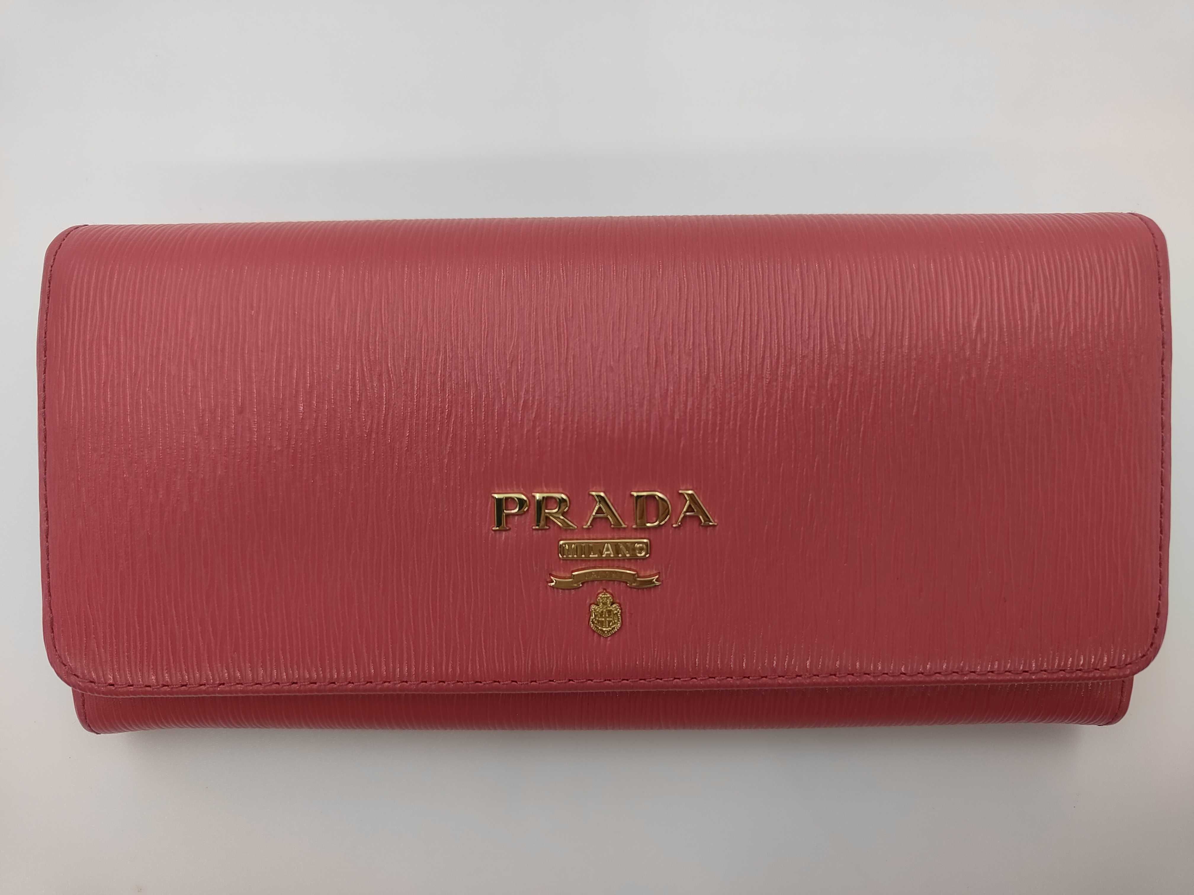 Pink Calfskin Long Wallet 1MH132