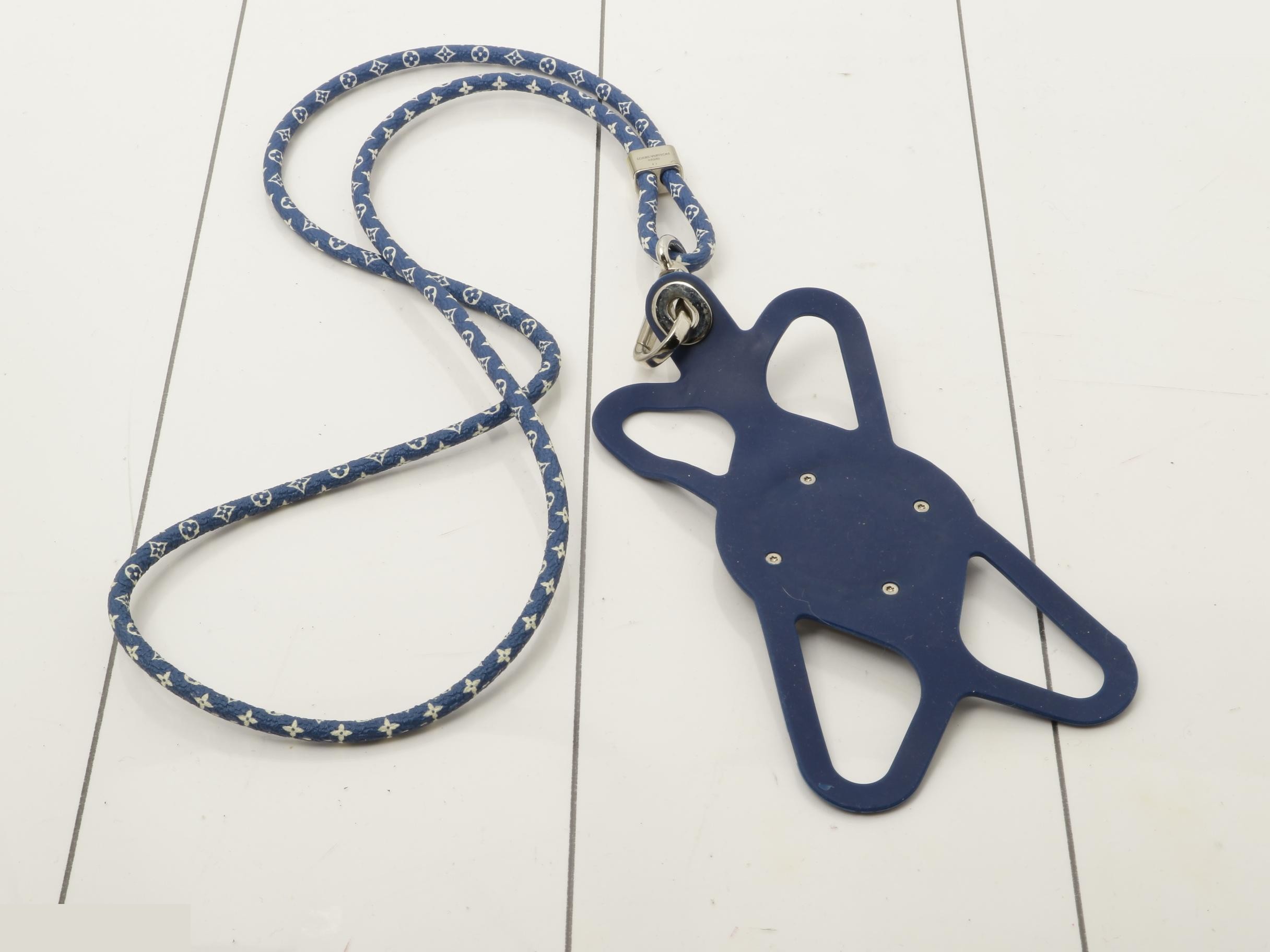 Monogram Phone Holder, Blue — view 2