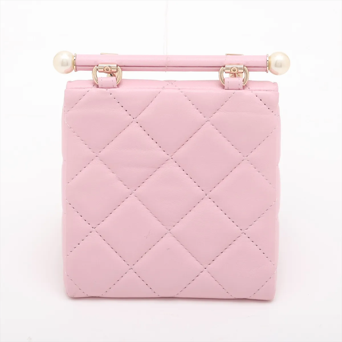 [Individually packaged] Chanel Matelassé Lambskin Chain Shoulder Bag, Pearl Pink, Gold Hardware, TP918XL8, Random Serial Number, with Mirror — view 2