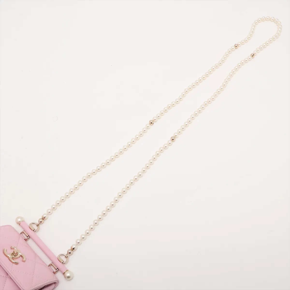 [Individually packaged] Chanel Matelassé Lambskin Chain Shoulder Bag, Pearl Pink, Gold Hardware, TP918XL8, Random Serial Number, with Mirror — view 5