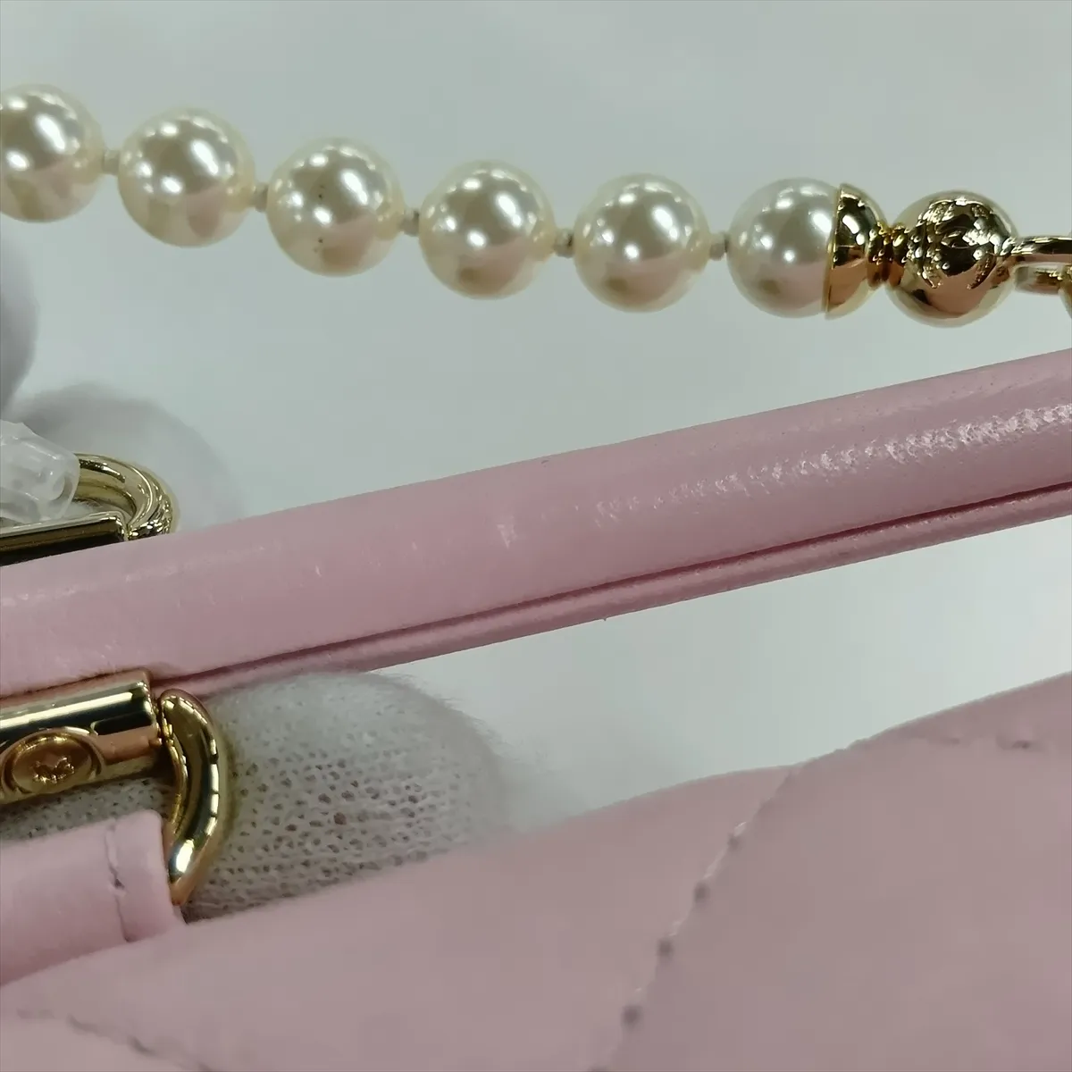 [Individually packaged] Chanel Matelassé Lambskin Chain Shoulder Bag, Pearl Pink, Gold Hardware, TP918XL8, Random Serial Number, with Mirror — view 10