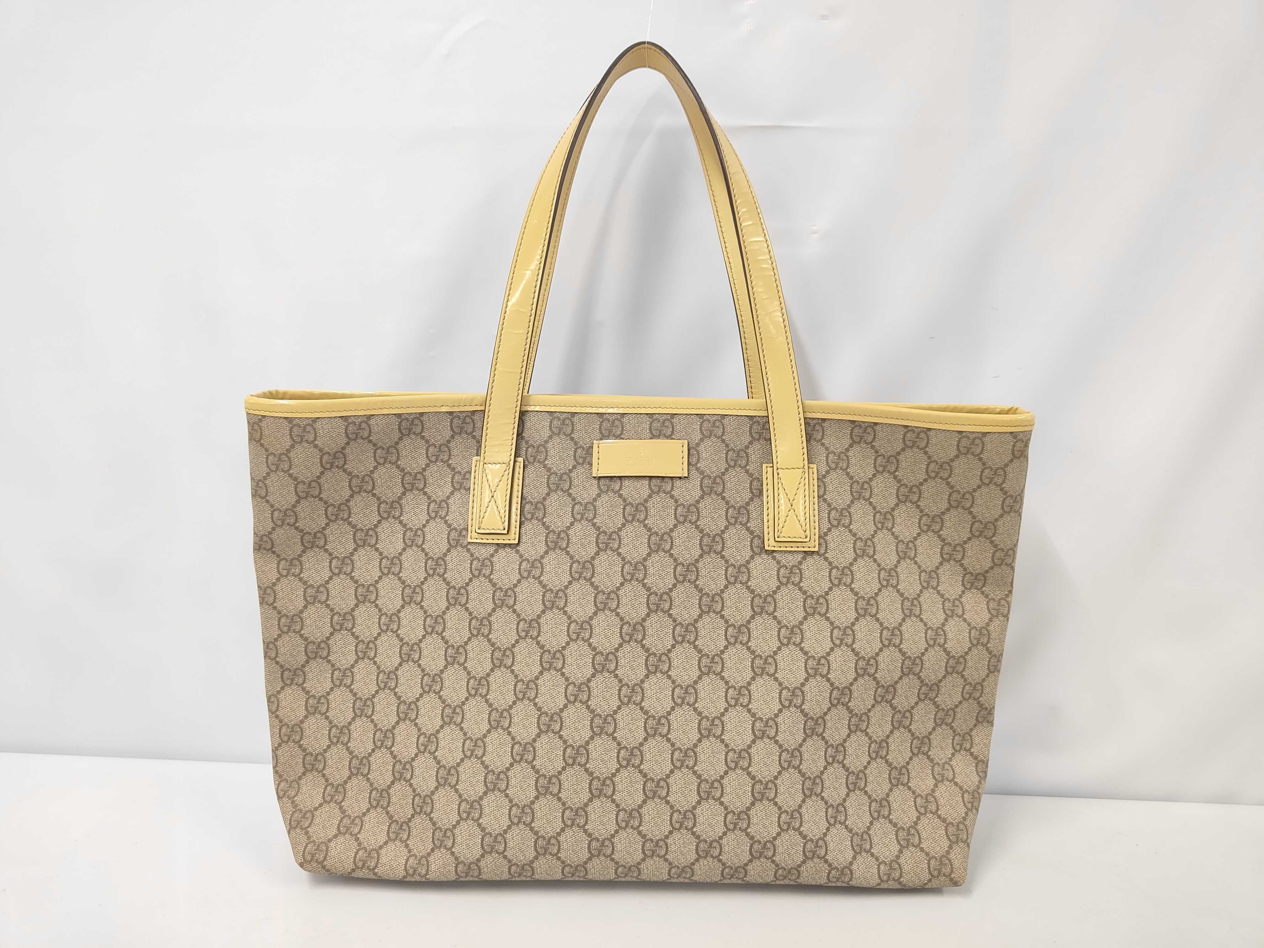GG Plus Tote Bag, PVC, Brown x Yellow, 211137 Tote Bag