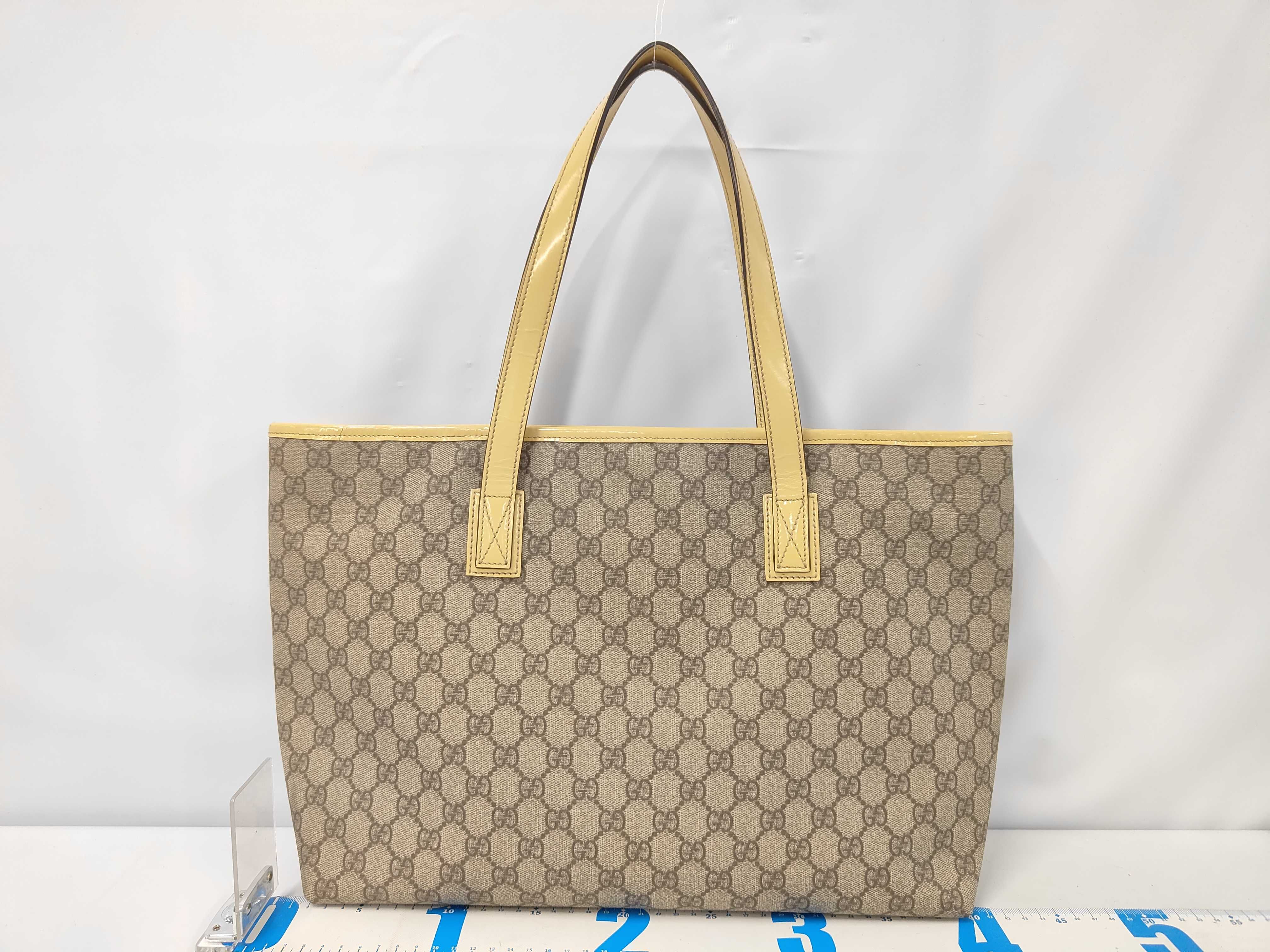 GG Plus Tote Bag, PVC, Brown x Yellow, 211137 Tote Bag — view 2