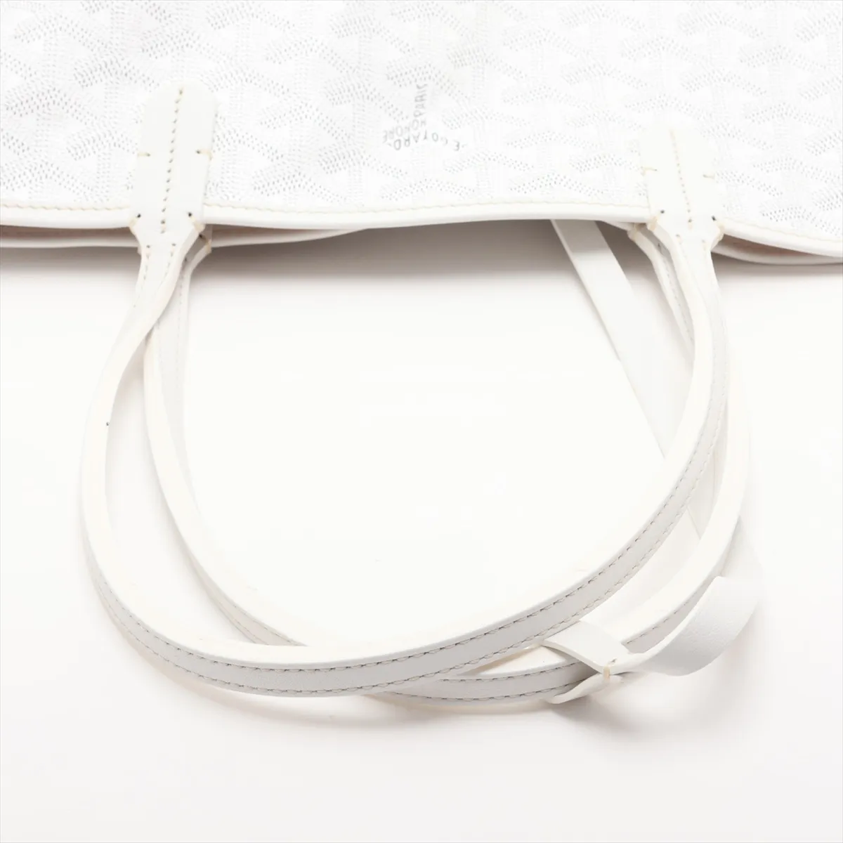 Saint Louis PM PVC x Leather Tote Bag, White — view 5
