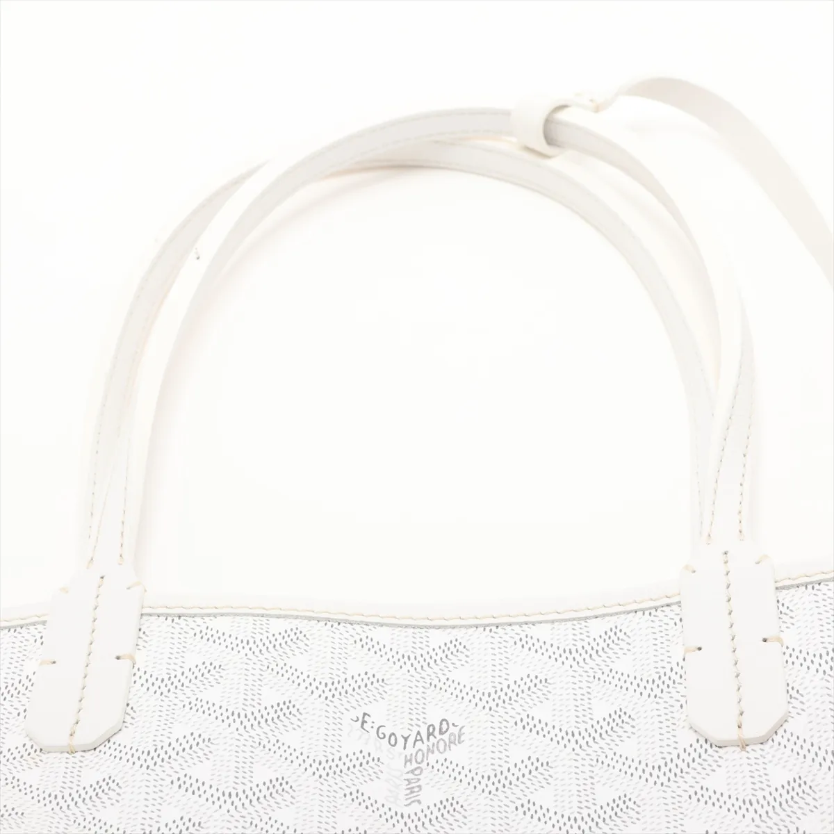 Saint Louis PM PVC x Leather Tote Bag, White — view 6