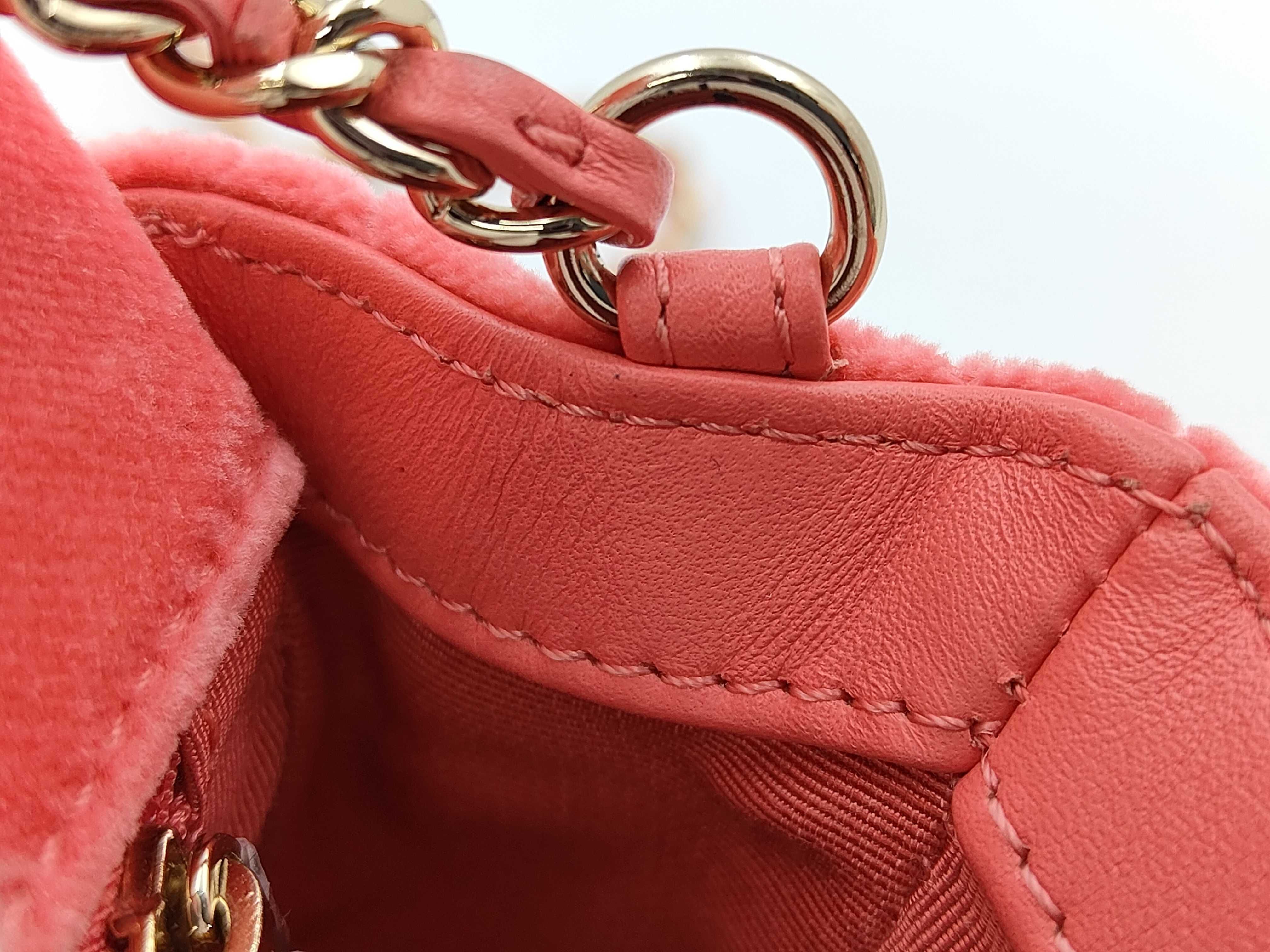 Tweed Pink Classic Flap Large Mini Gold Ball Shoulder Bag — view 13