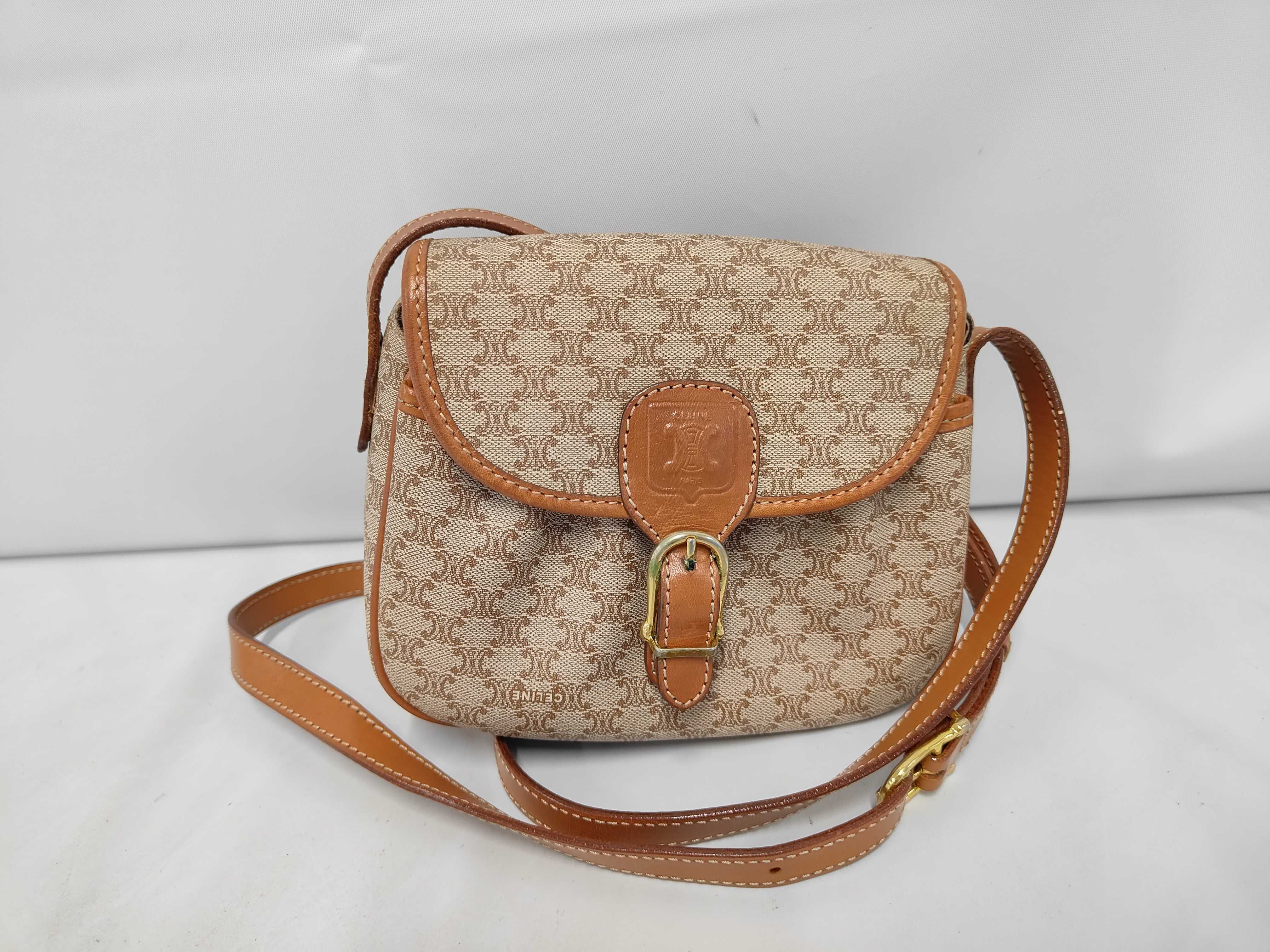 Triomphe Shoulder Bag, Brown Leather, Women's Shoulder Bag