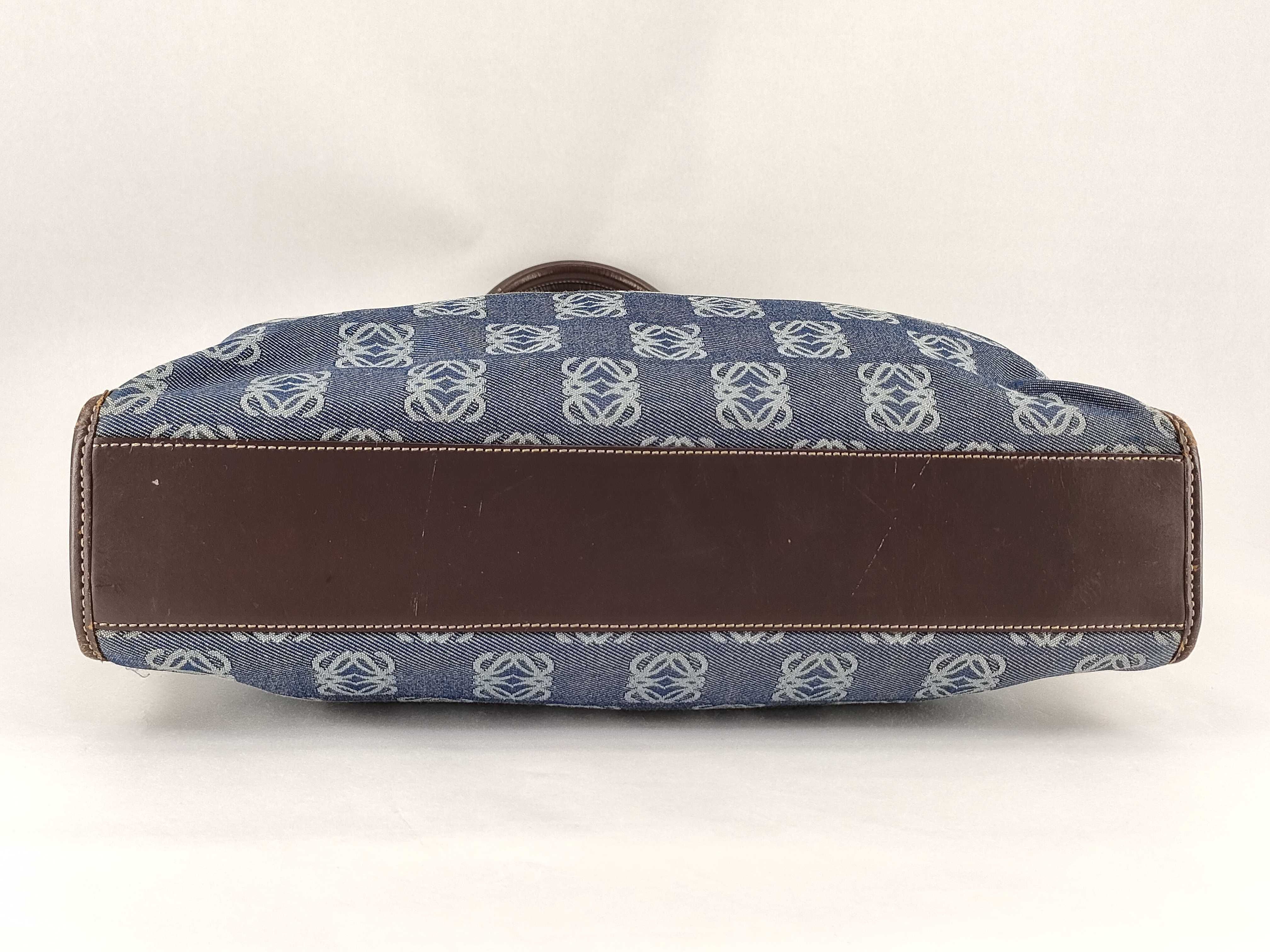 Anagram Tote Bag, Canvas x Leather, Blue Tote Bag — view 7