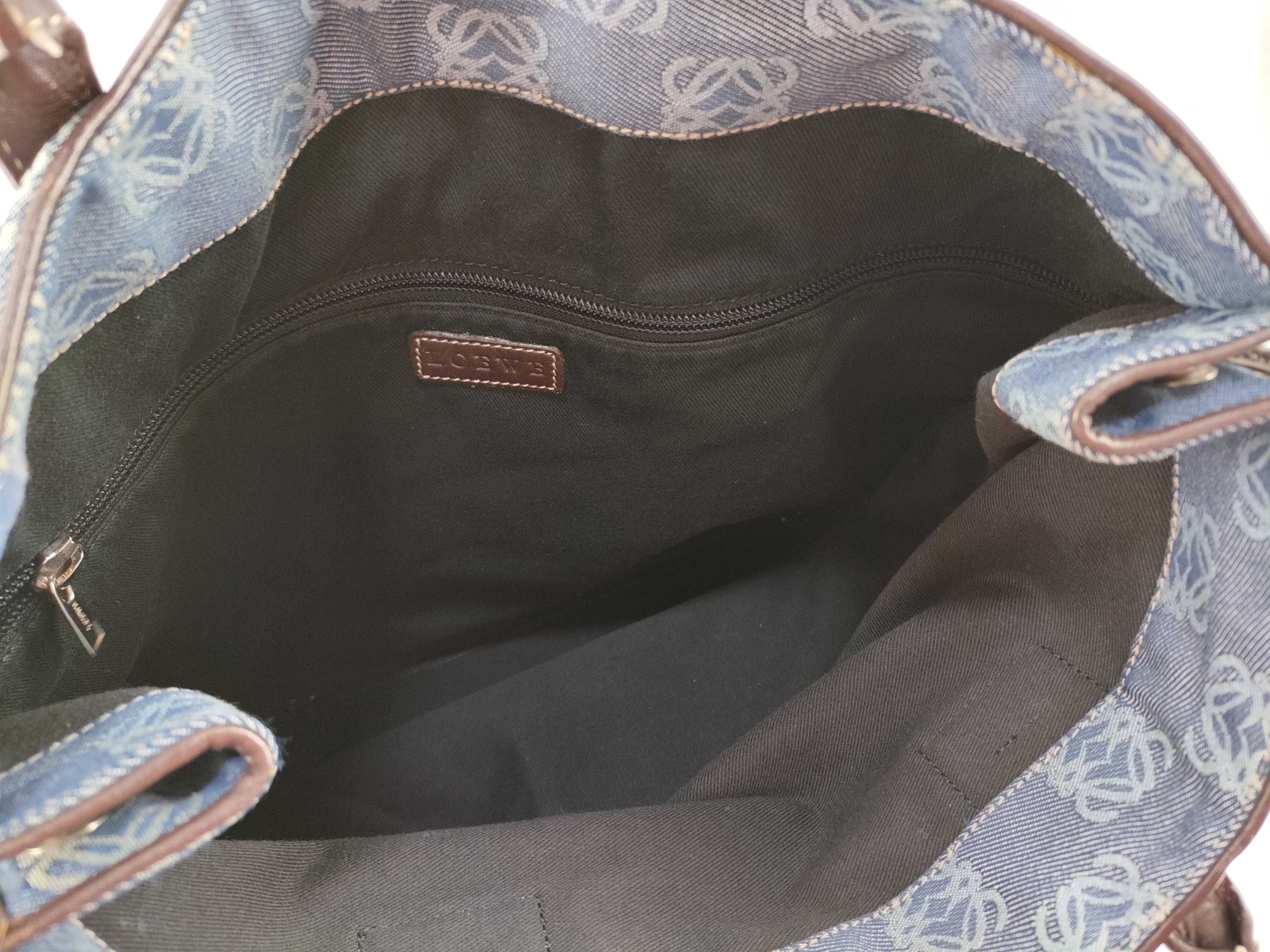 Anagram Tote Bag, Canvas x Leather, Blue Tote Bag — view 9