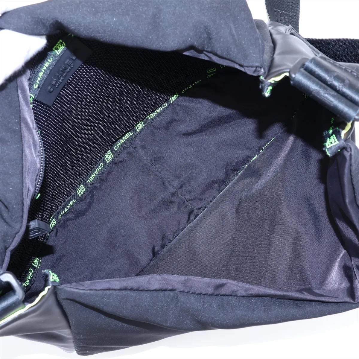Sport Line Nylon x Rubber Shoulder Bag, Black with Silver Hardware, 9424433, Series 9 — view 6