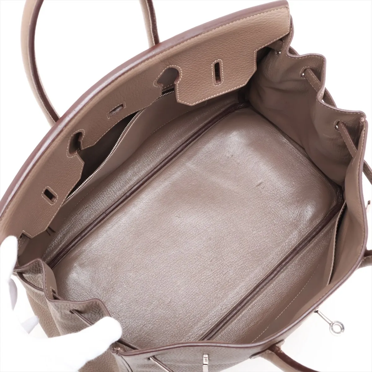 [Individually packaged] Hermes Birkin 35 Letournée Taurillon Clemence Etoupe Silver Hardware T: 2015 — view 7