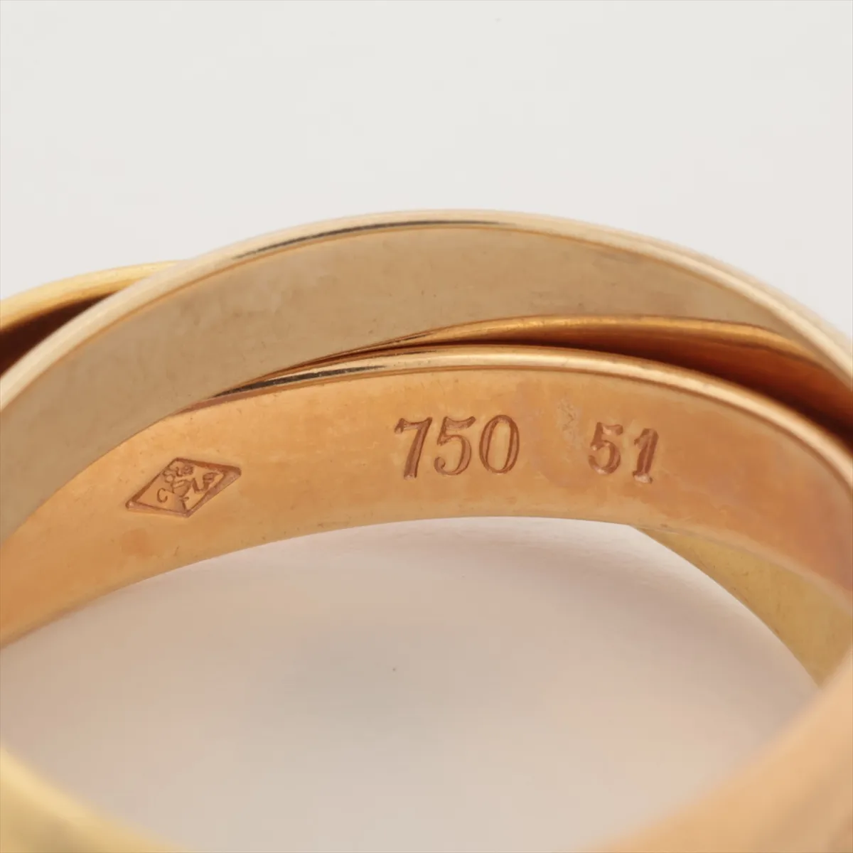 Trinity Ring 750 (Yellow Gold x Pink Gold x White Gold) 7.5g Size 51 A71OOT — view 3