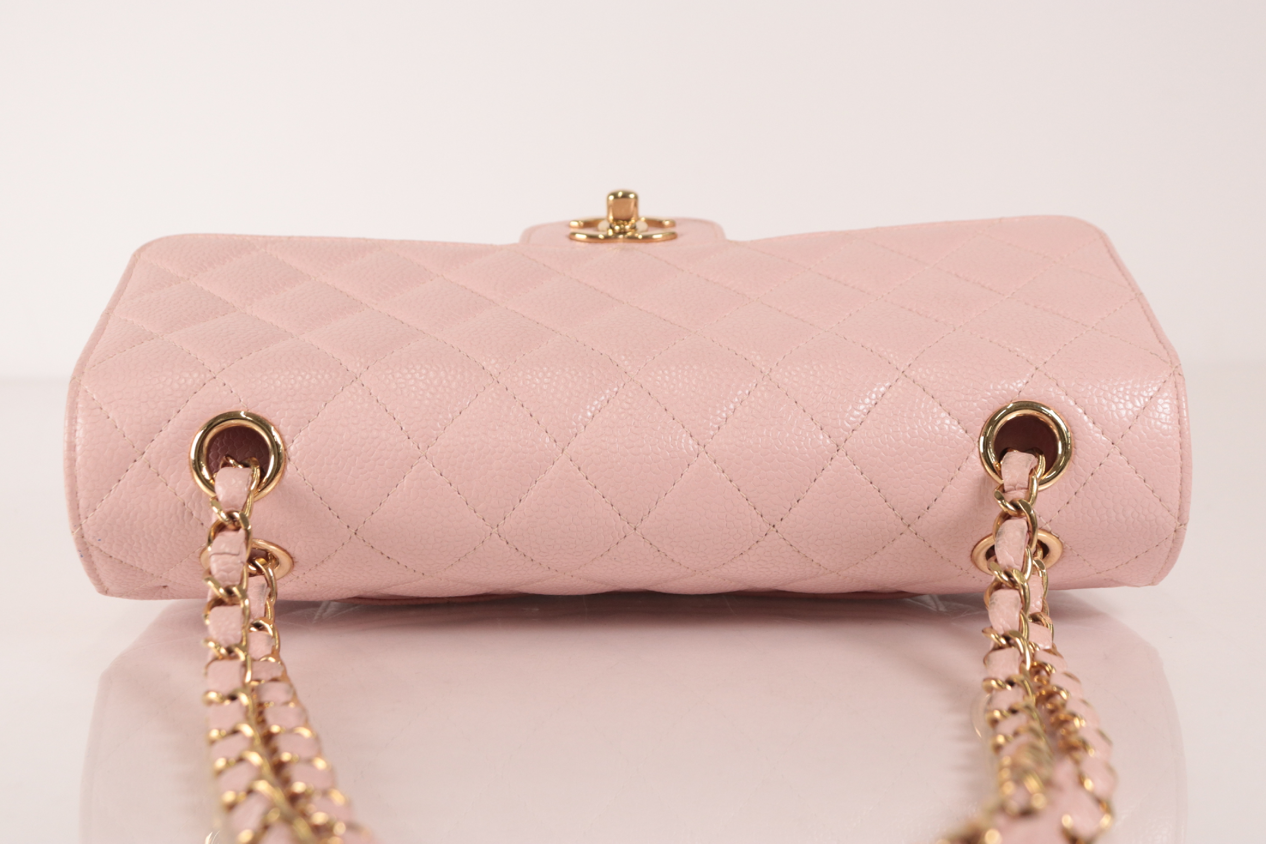 Double Flap 25 Caviar Chain Shoulder Bag, Pink, Series 7 — view 6
