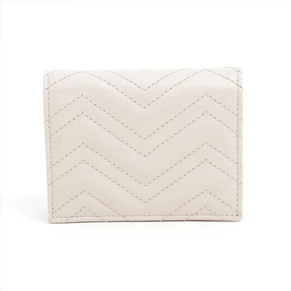 Double G Small Wallet 466492 Leather Compact Wallet Gray — view 2
