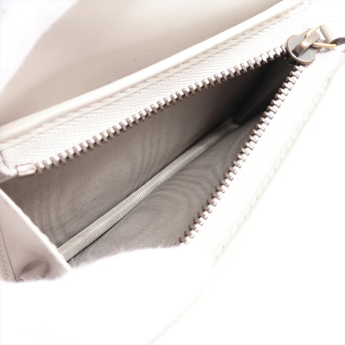 Double G Small Wallet 466492 Leather Compact Wallet Gray — view 5