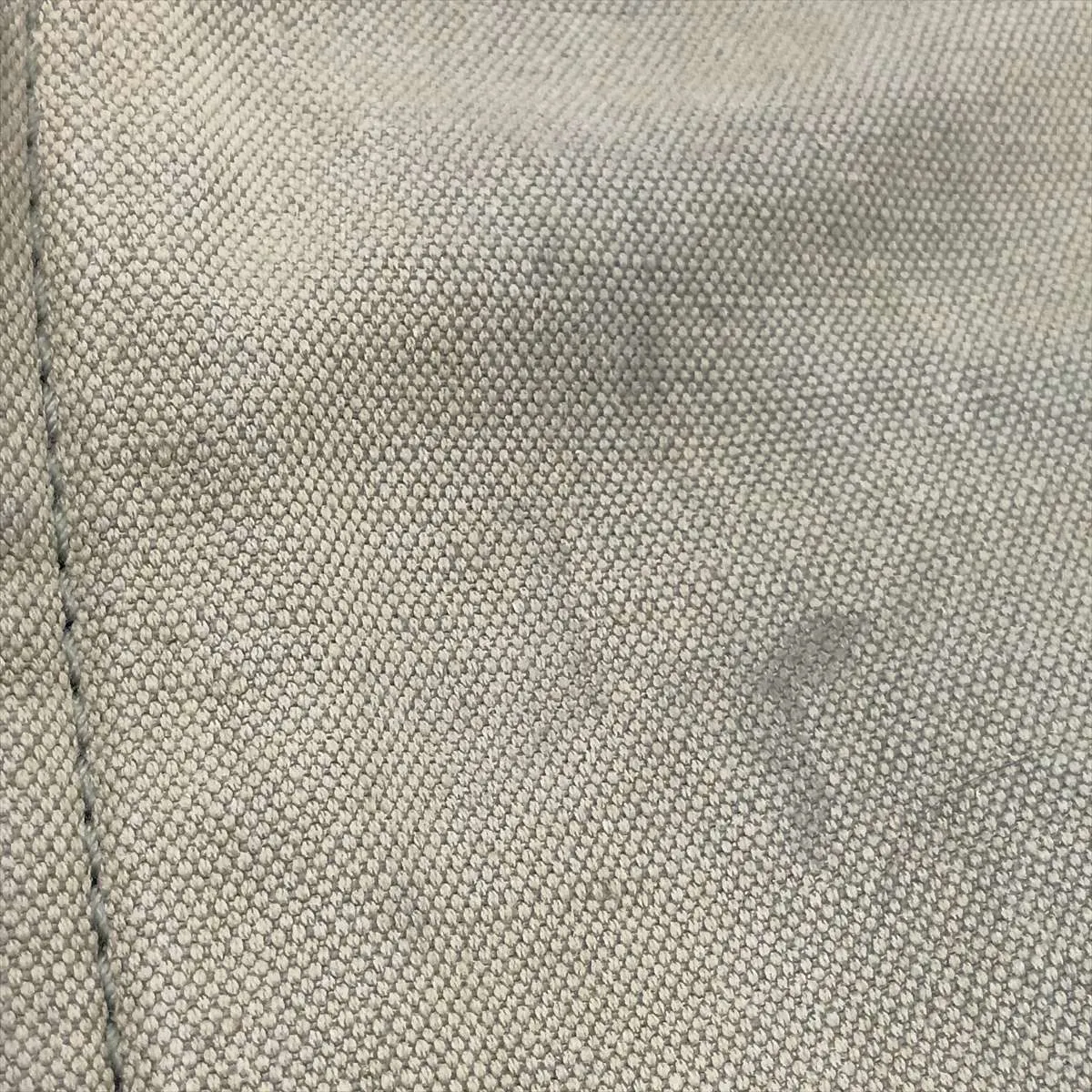 Square Cabas Canvas x Leather Tote Bag, Khaki x Brown — view 12