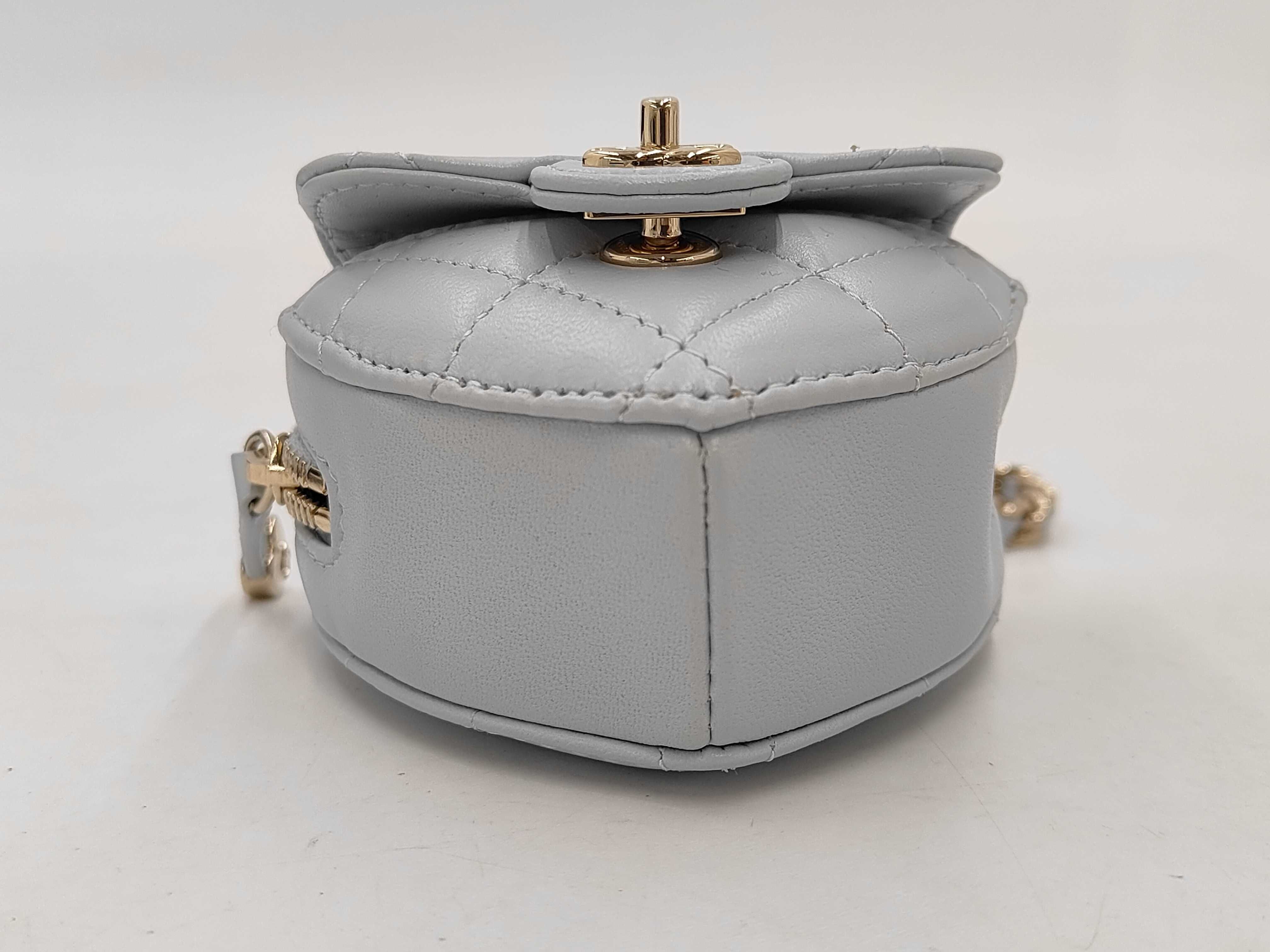 Matelassé Heart-Shaped Lambskin Bag Charm — view 6