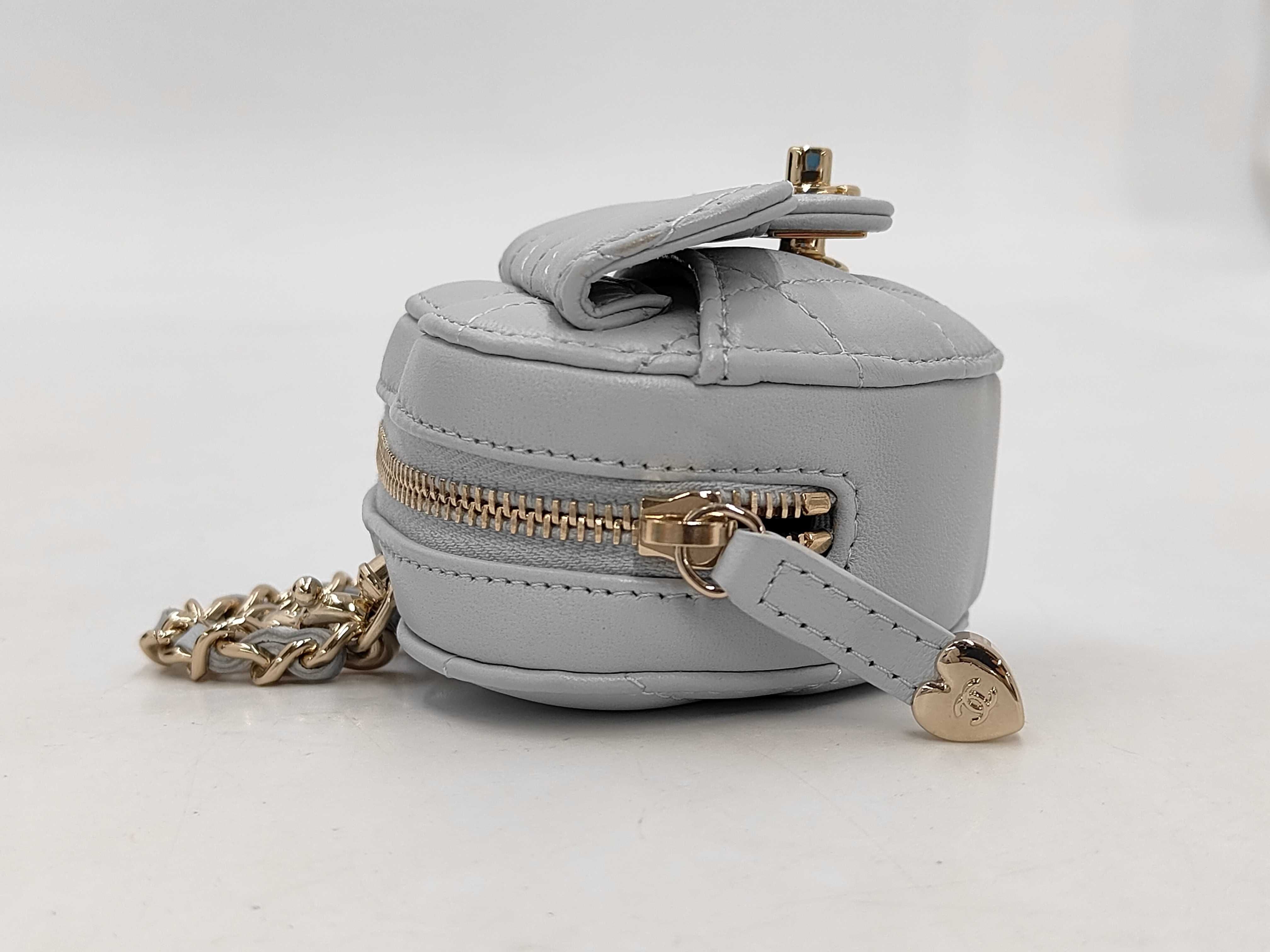 Matelassé Heart-Shaped Lambskin Bag Charm — view 7