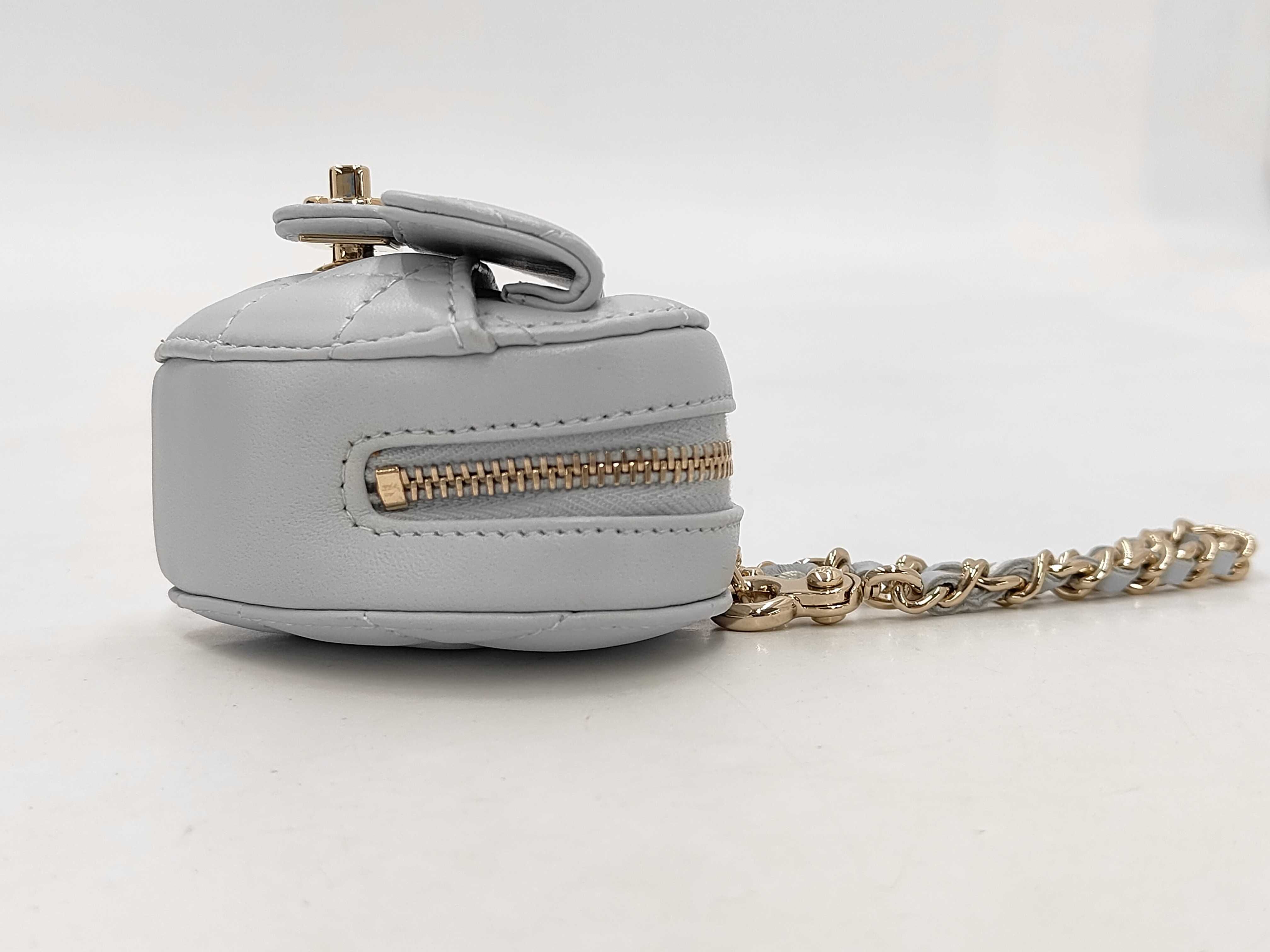 Matelassé Heart-Shaped Lambskin Bag Charm — view 8