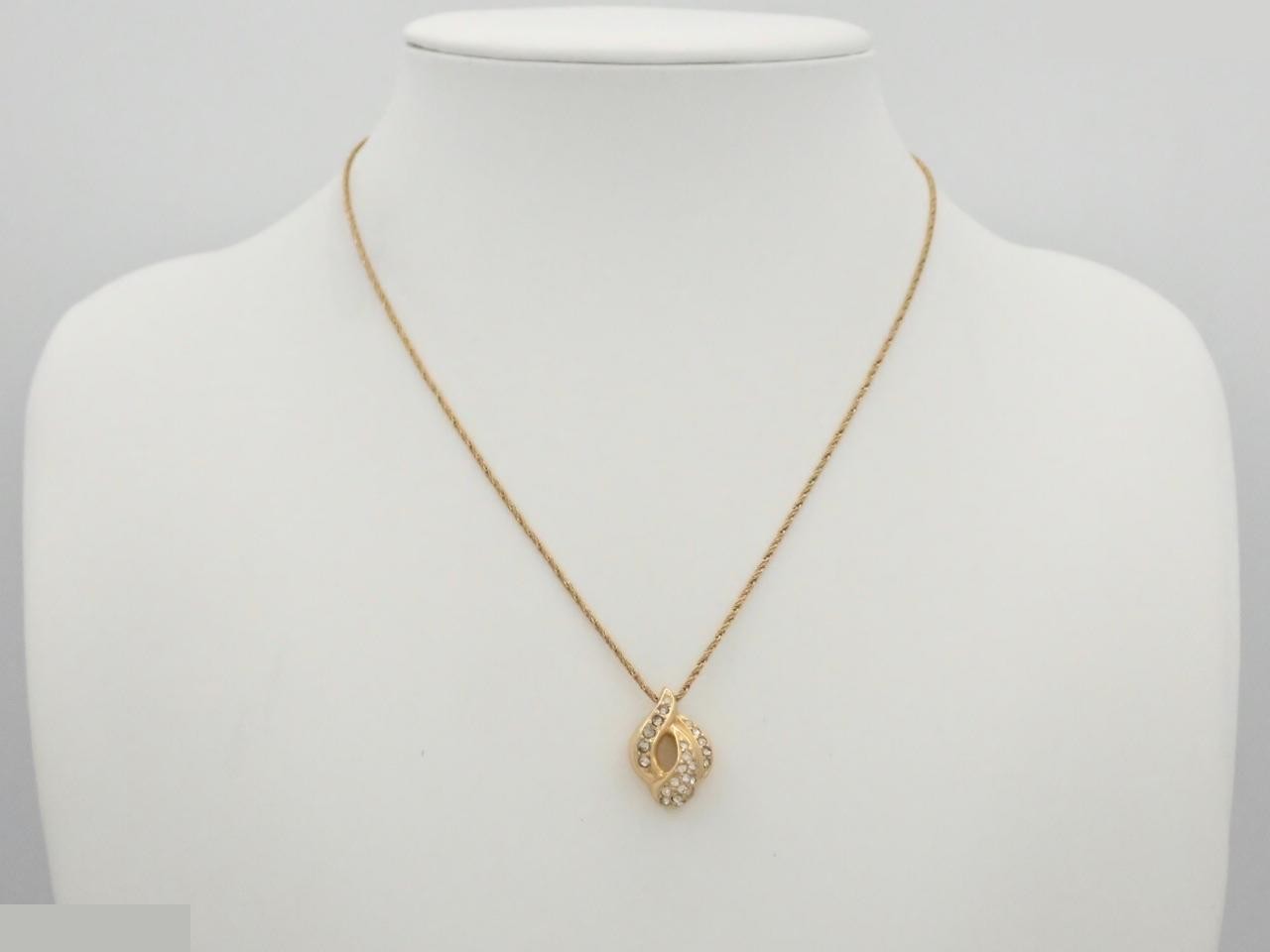 Rhinestone plated necklace, chain approximately 44cm — view 3