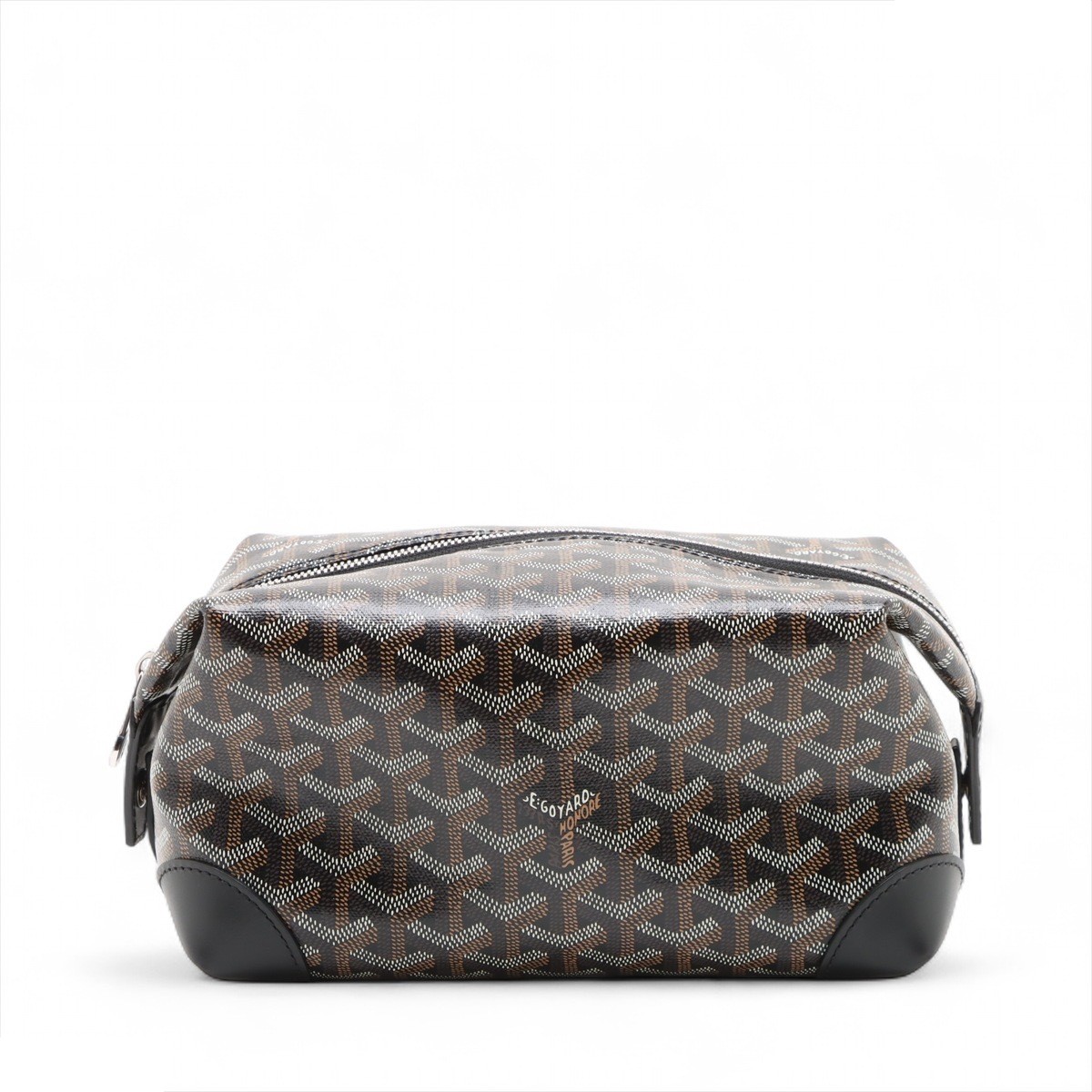 Bowling 25 PVC x Leather Clutch Bag, Black — view 2
