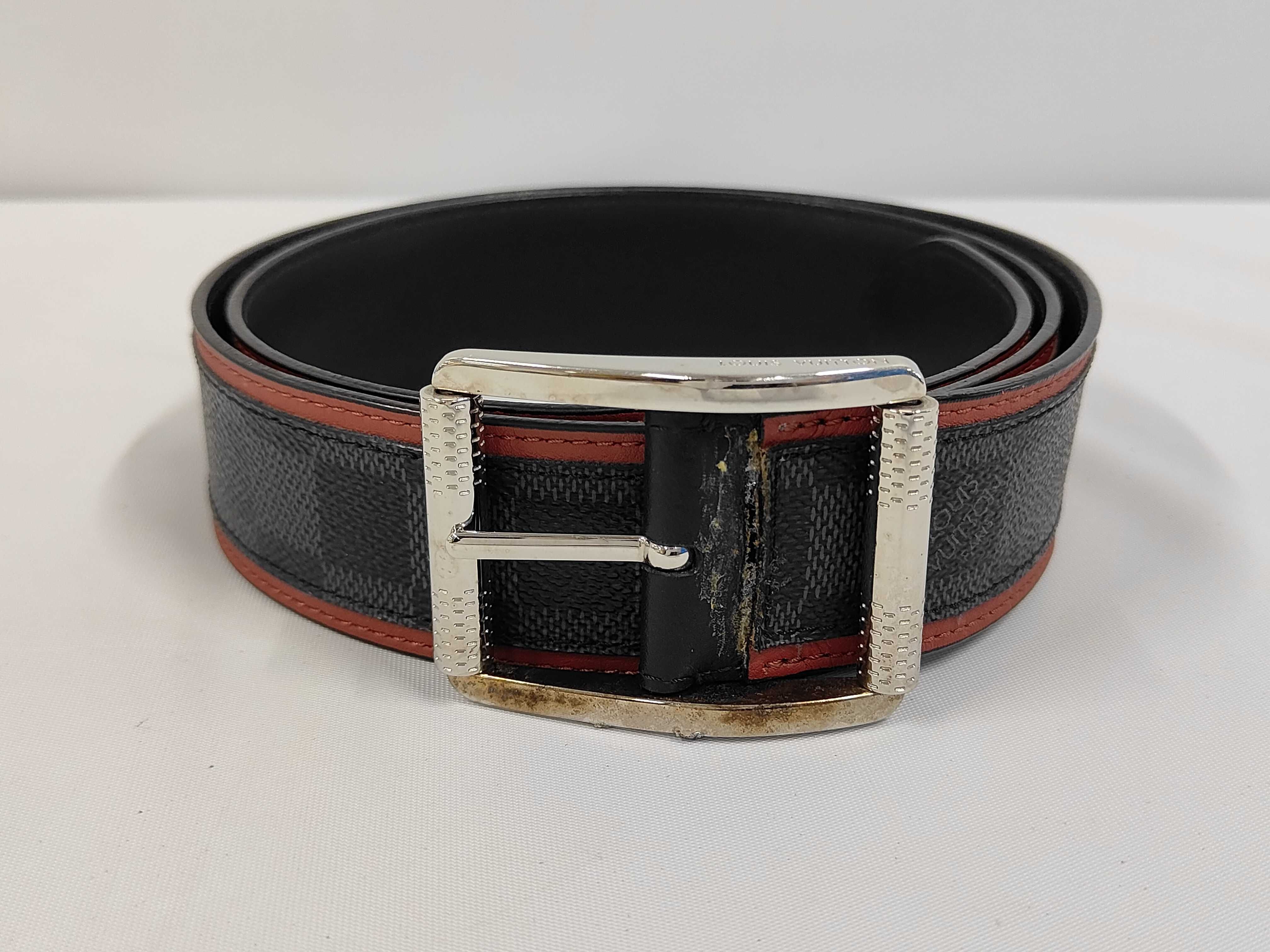 Damier Belt Red Line Belt