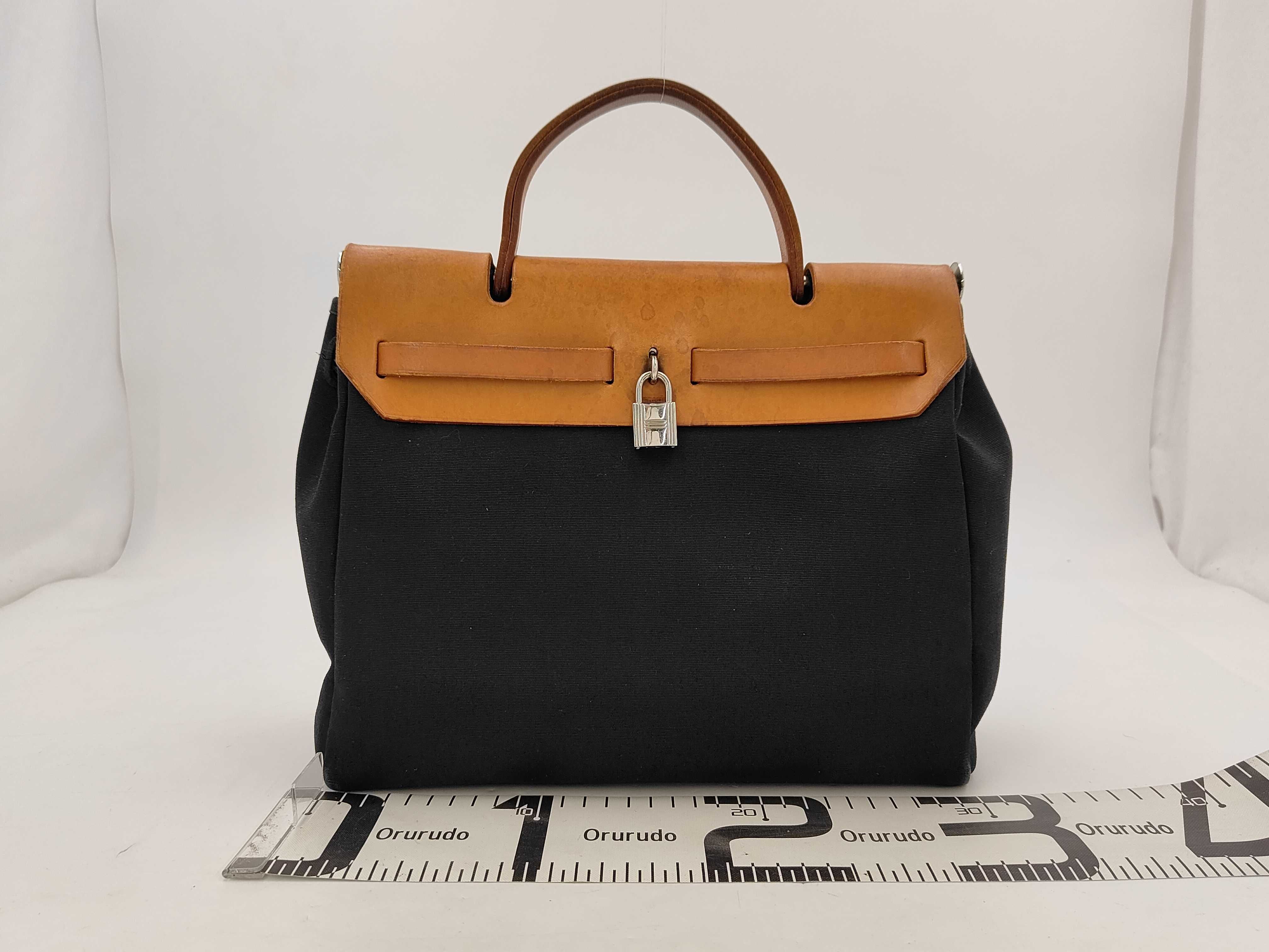 Herbag PM Handbag E Toile Officier/Toile H Brown/Black/Ivory W30cm Handbag — view 2