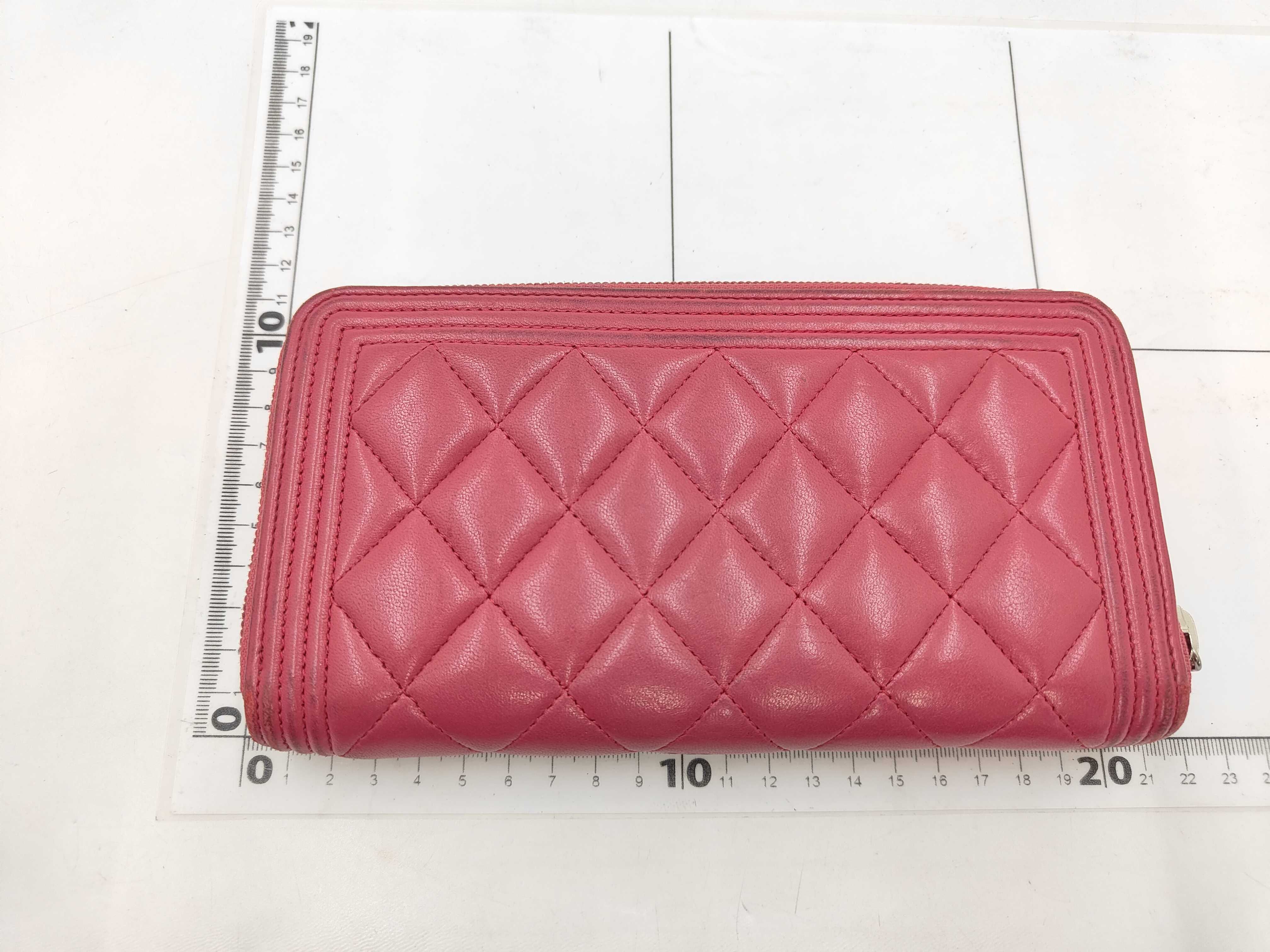 Boy Chanel Lambskin Zip-Around Long Wallet with Dust Bag, Box, Seal/Card/Serial Number 30s — view 2
