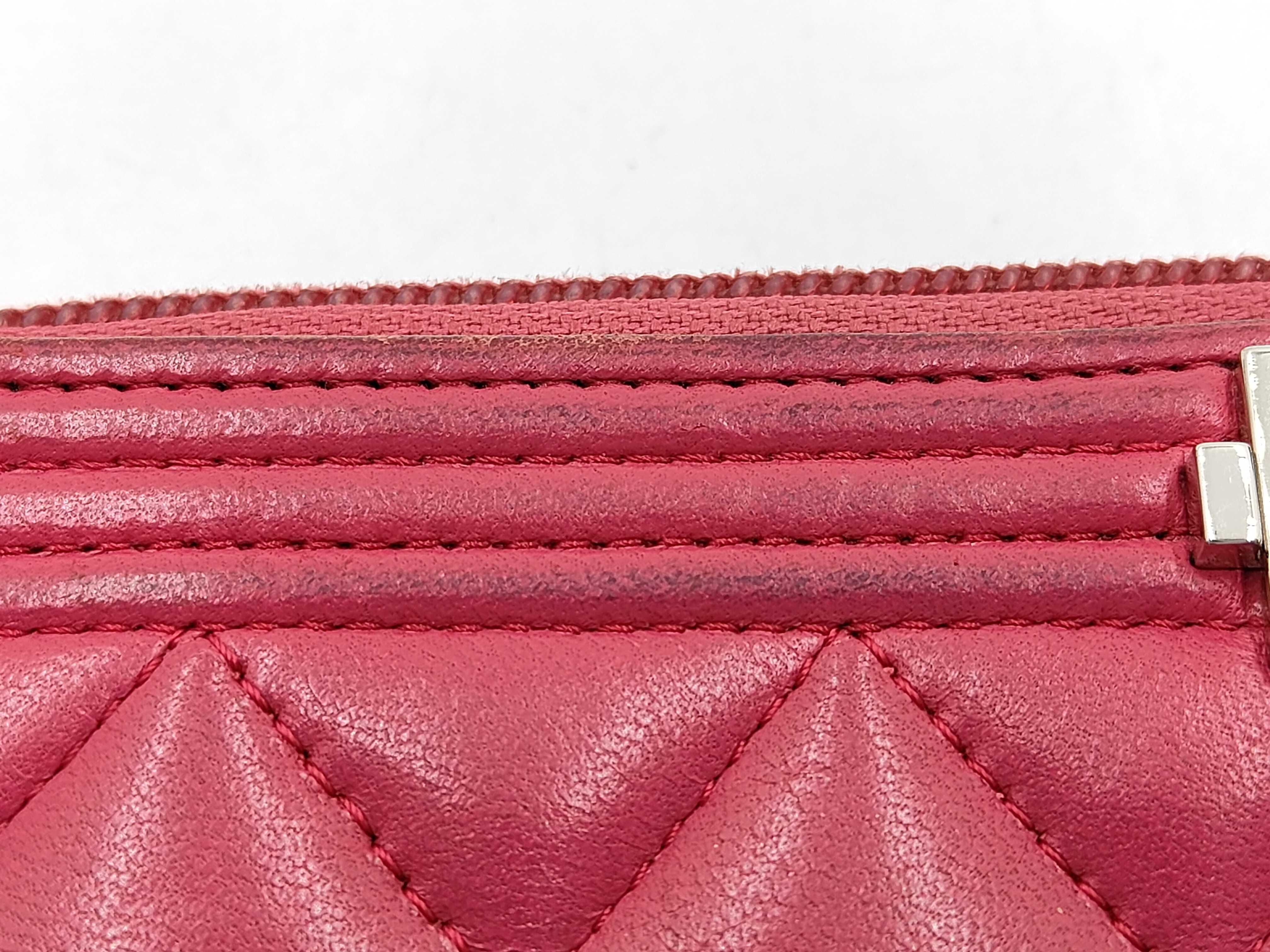 Boy Chanel Lambskin Zip-Around Long Wallet with Dust Bag, Box, Seal/Card/Serial Number 30s — view 13