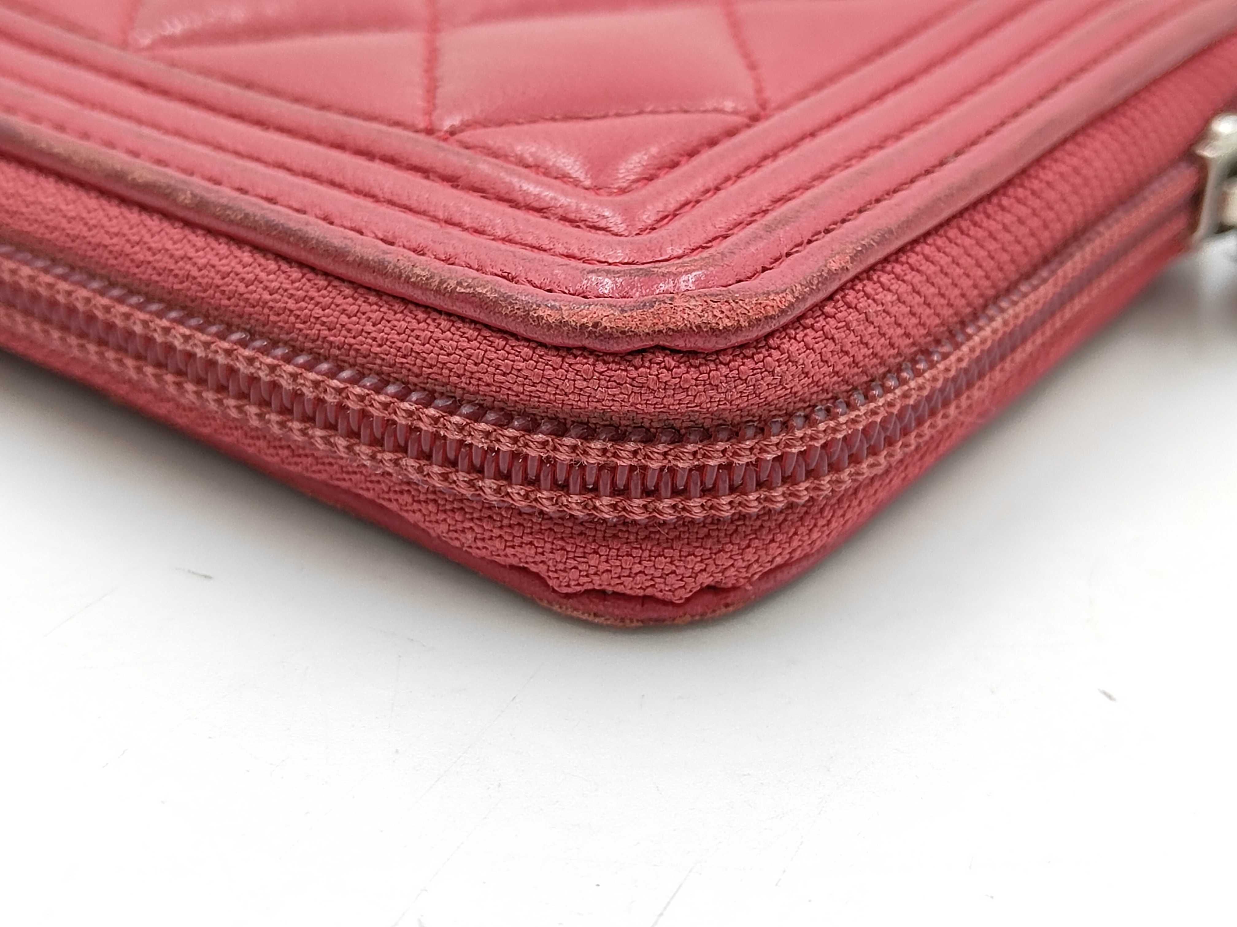 Boy Chanel Lambskin Zip-Around Long Wallet with Dust Bag, Box, Seal/Card/Serial Number 30s — view 5