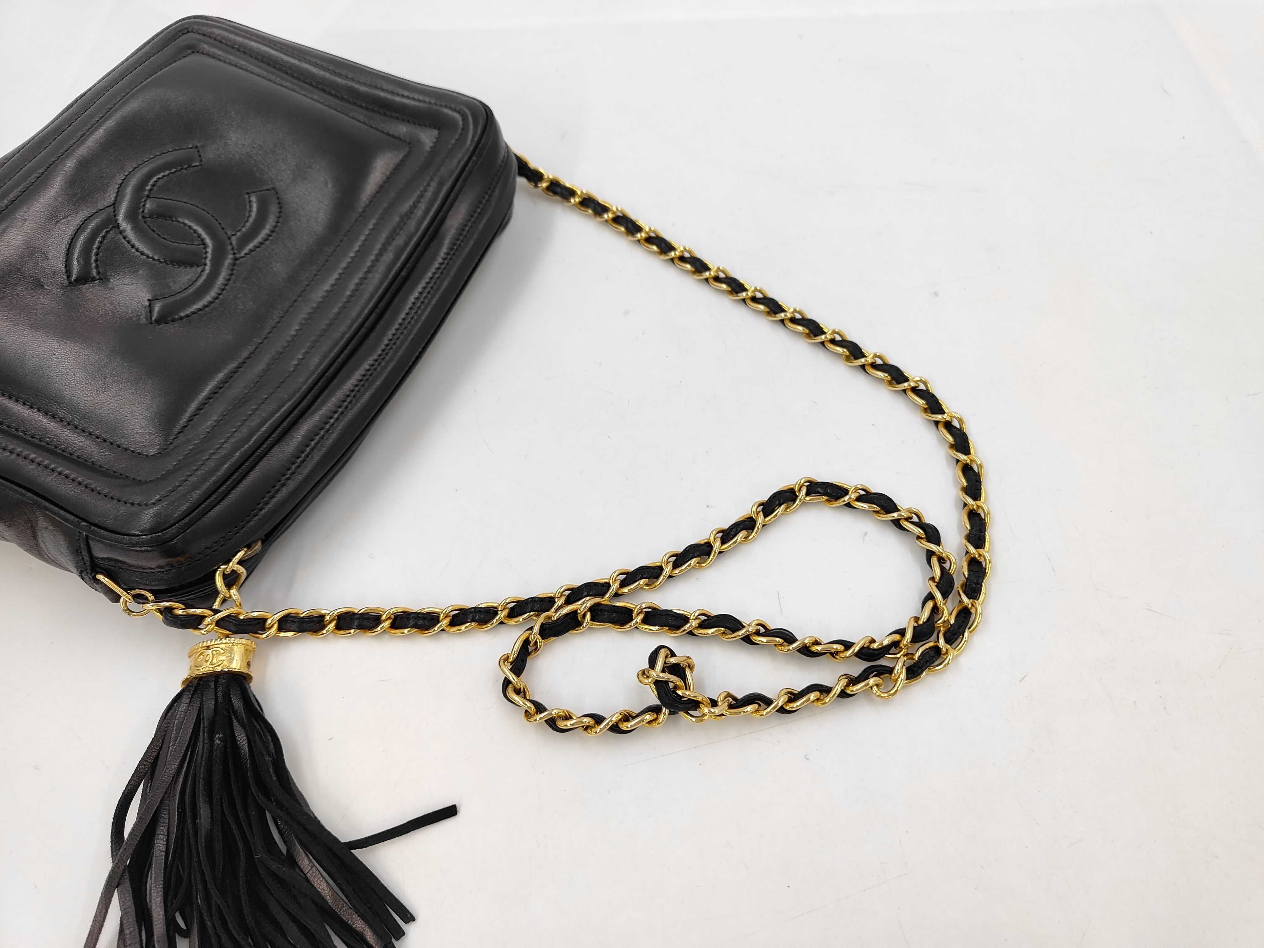 Lambskin Coco Mark Fringe Chain Shoulder Bag — view 6