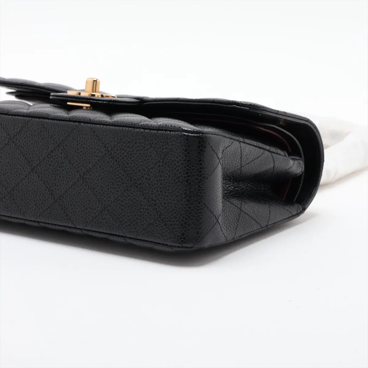 [Individually packaged] Chanel Matelassé 23 Small Caviar Skin Double Flap Double Chain Bag, Black with Gold Hardware, 25983459, Serial Number , A01113 — view 3