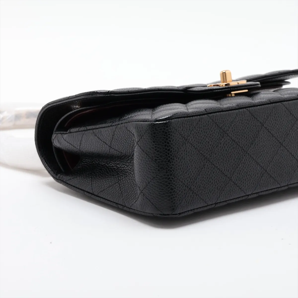 [Individually packaged] Chanel Matelassé 23 Small Caviar Skin Double Flap Double Chain Bag, Black with Gold Hardware, 25983459, Serial Number , A01113 — view 4