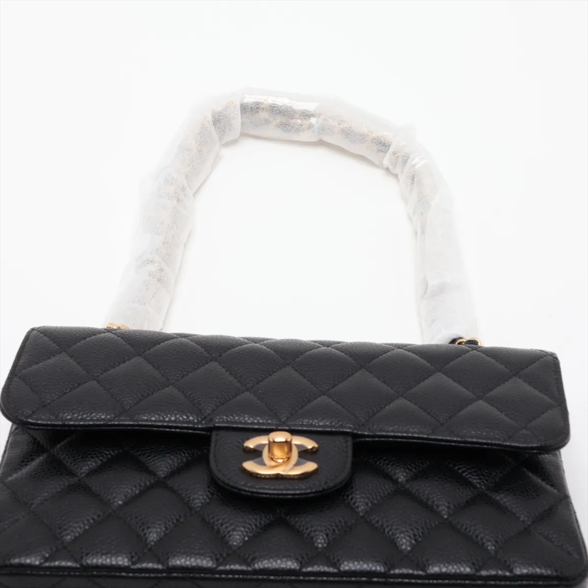 [Individually packaged] Chanel Matelassé 23 Small Caviar Skin Double Flap Double Chain Bag, Black with Gold Hardware, 25983459, Serial Number , A01113 — view 6