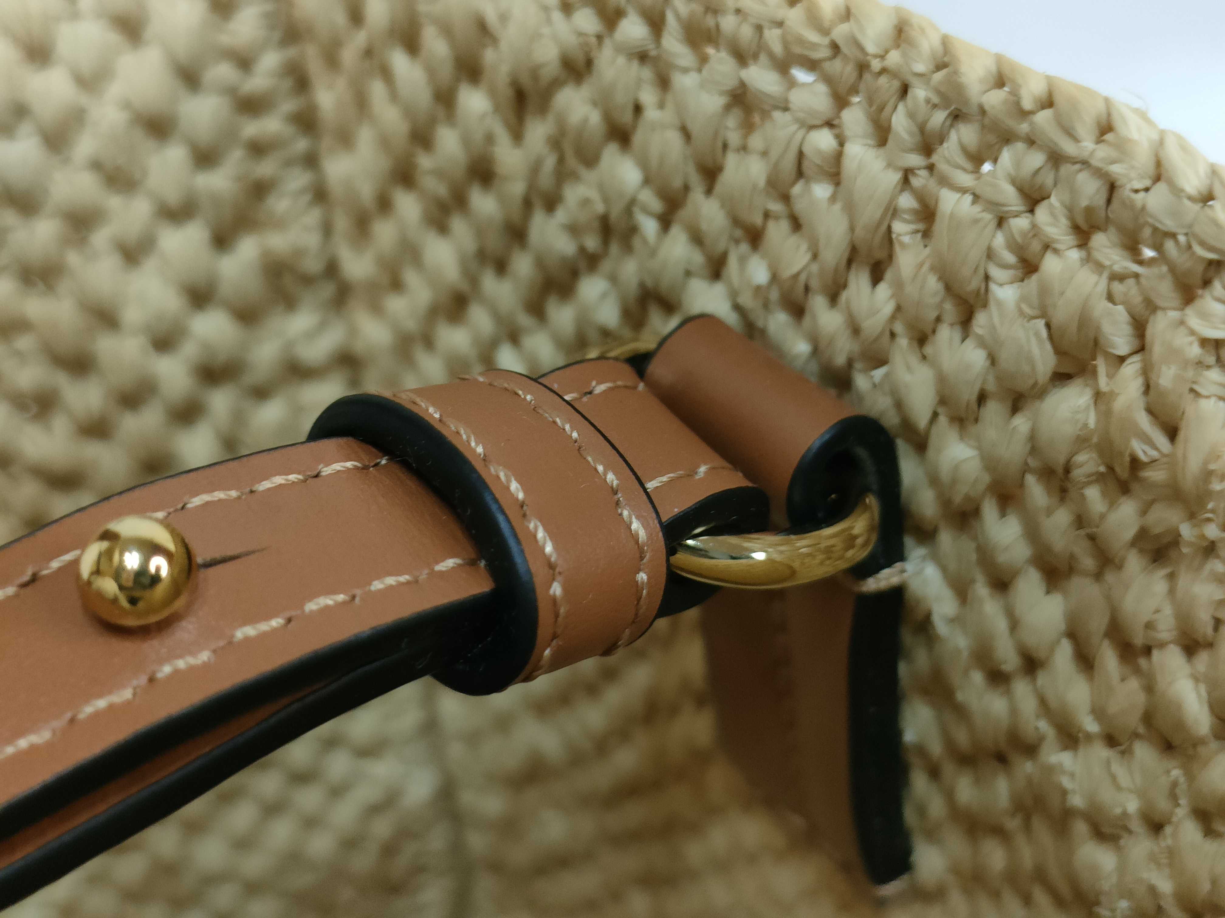 DU- Font Tote Raffia 2-Way Handbag Beige Shoulder Bag — view 14
