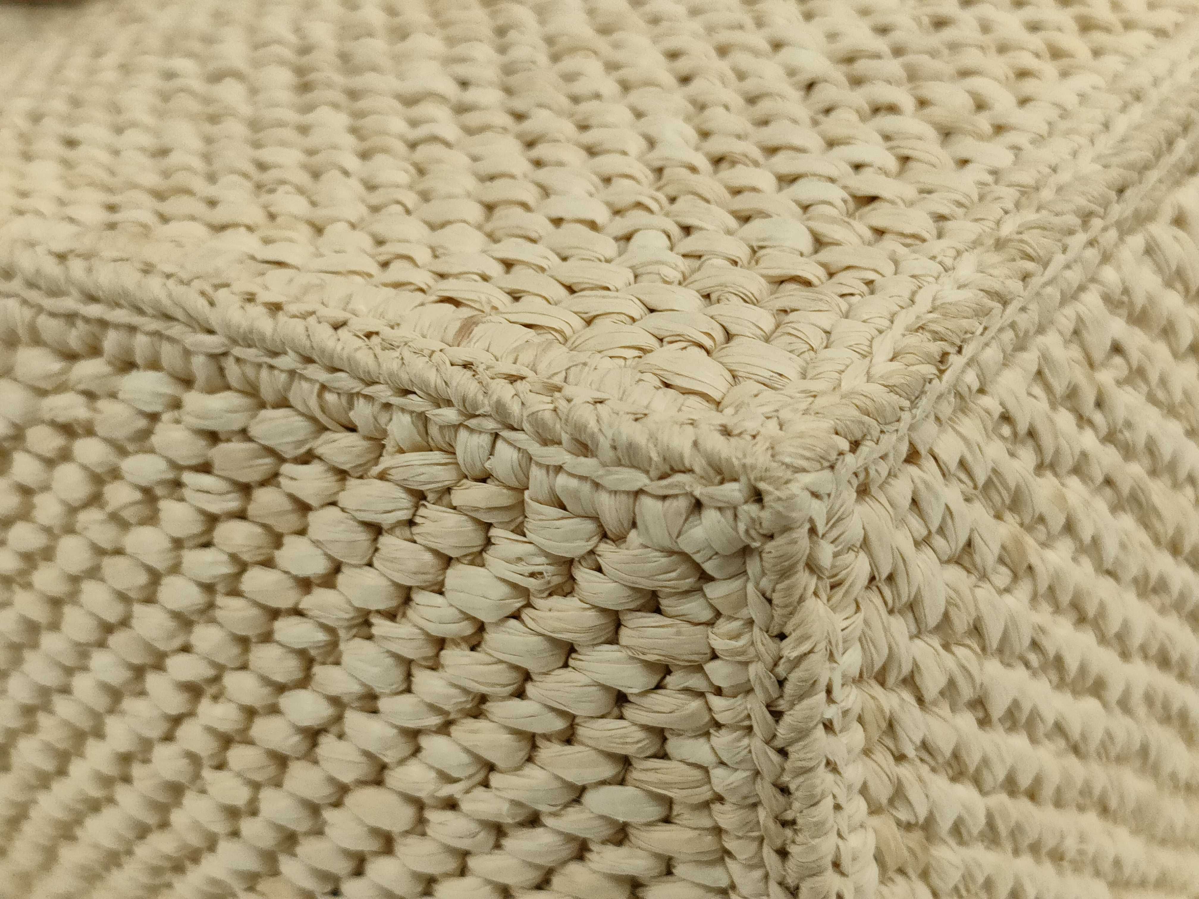DU- Font Tote Raffia 2-Way Handbag Beige Shoulder Bag — view 10
