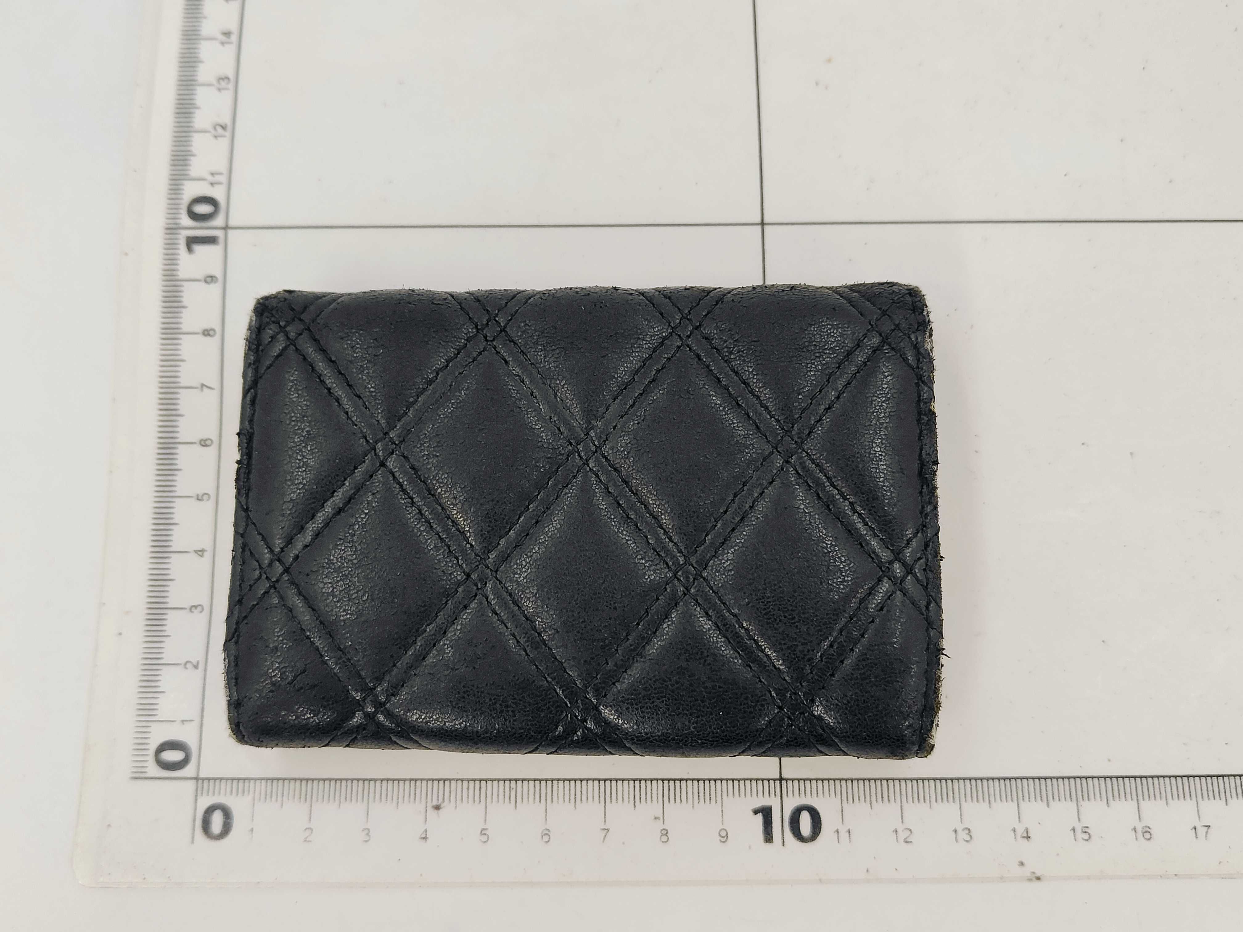 Matelassé Card Case with Coco Mark, Black Coin Purse — view 2