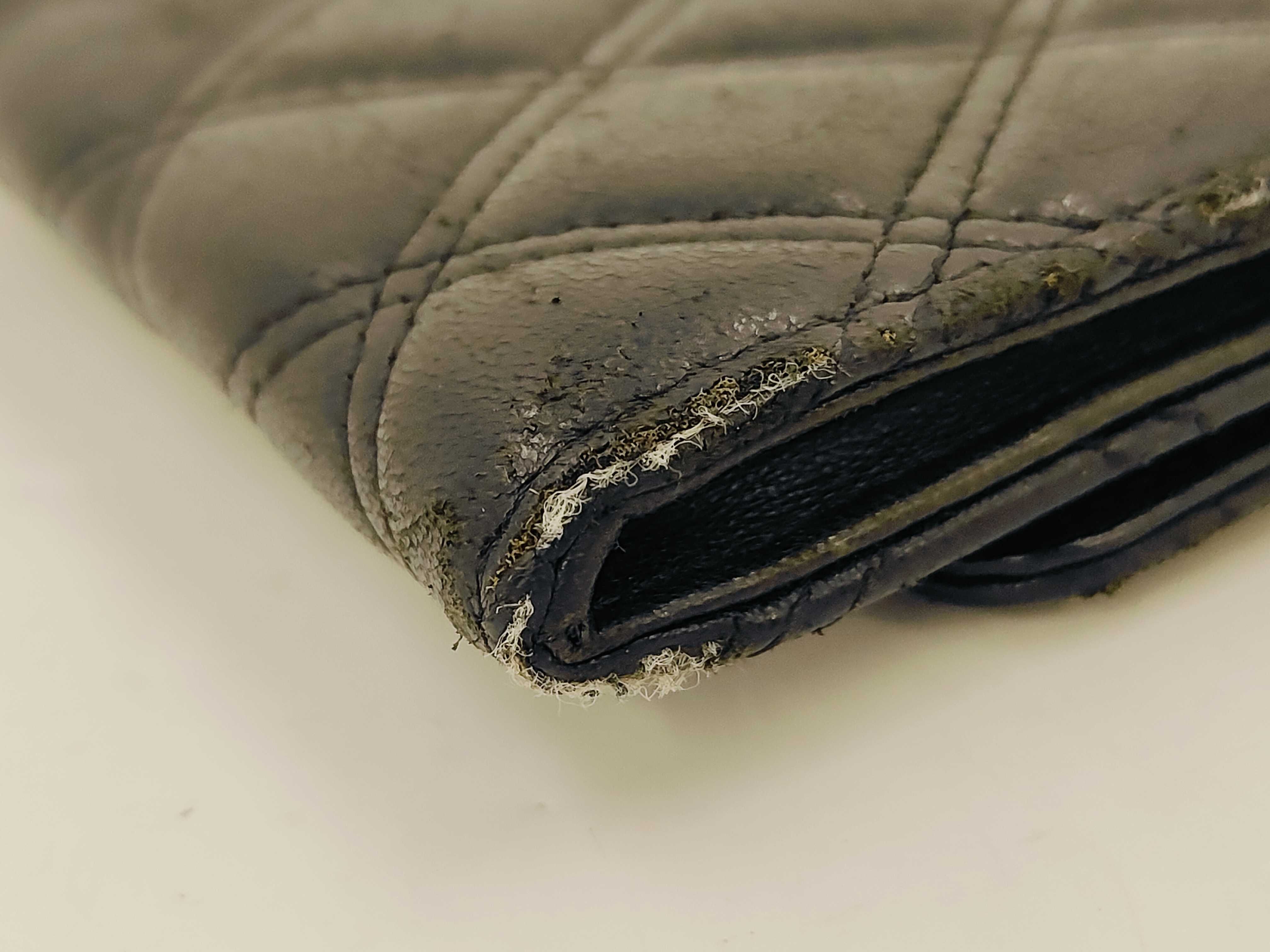 Matelassé Card Case with Coco Mark, Black Coin Purse — view 7